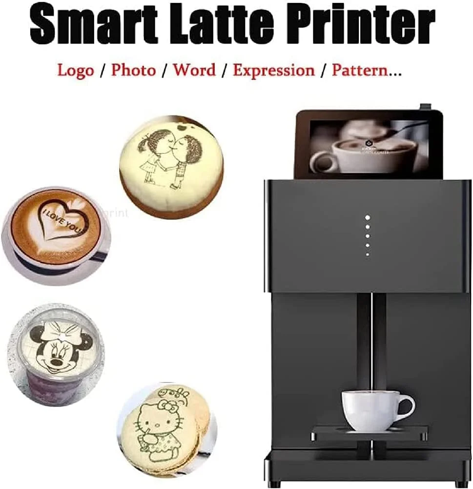 دستگاه چاپگر هنری سه بعدی قهوه، دستگاه چاپگر جوهر افشان چند رنگی تمام اتوماتیک کیک شیر با صفحه لمسی، سازنده دکوراسیون DIY، چاپگر عکس WIFI، برای چای دسر دستگاه چاپگر هنری سه بعدی قهوه، دستگاه چاپگر جوهر افشان چند رنگی تمام اتوماتیک کیک شیر با صفحه لمسی، سازنده دکوراسیون DIY، چاپگر عکس WIFI، برای چای دسر