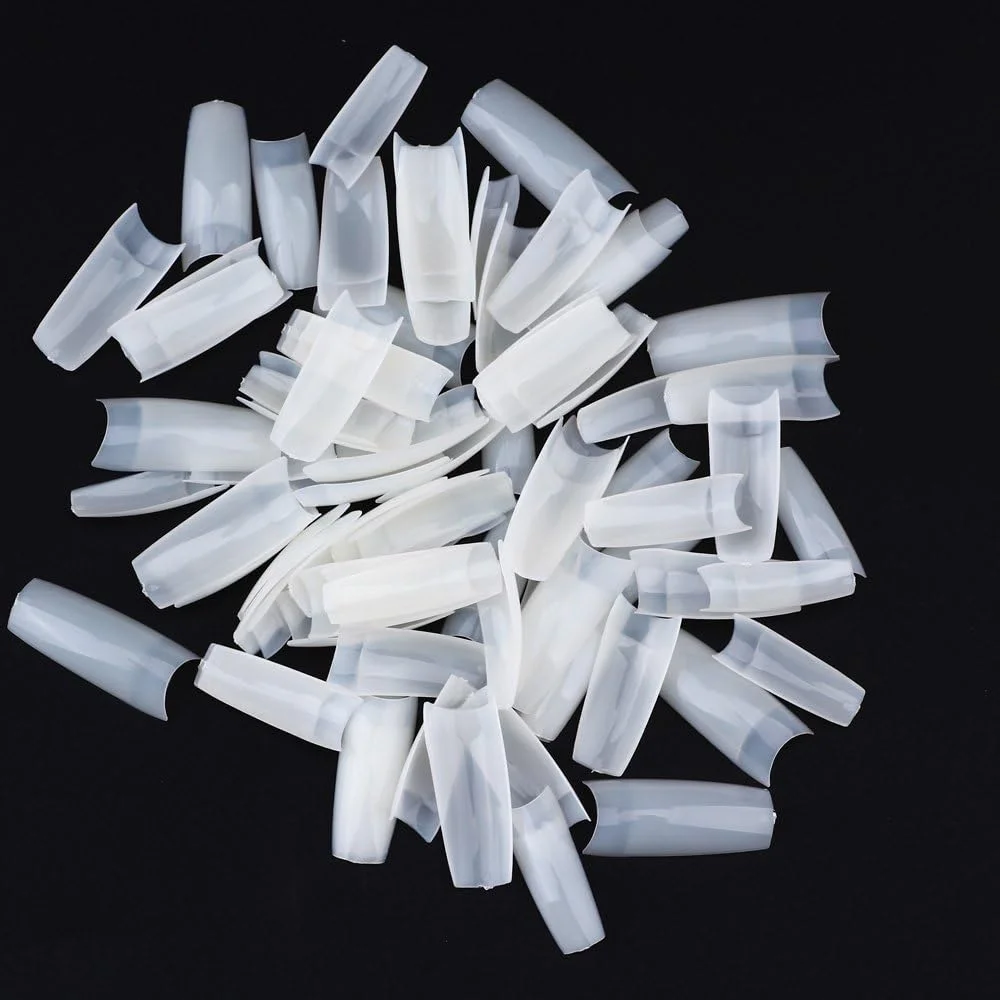 ماکارت 500 عدد تیپ ناخن مصنوعی فرنچ، ناخن های اکریلیک طبیعی، 10 سایز برای سالن های ناخن و هنر ناخن DIY خانگی A-06