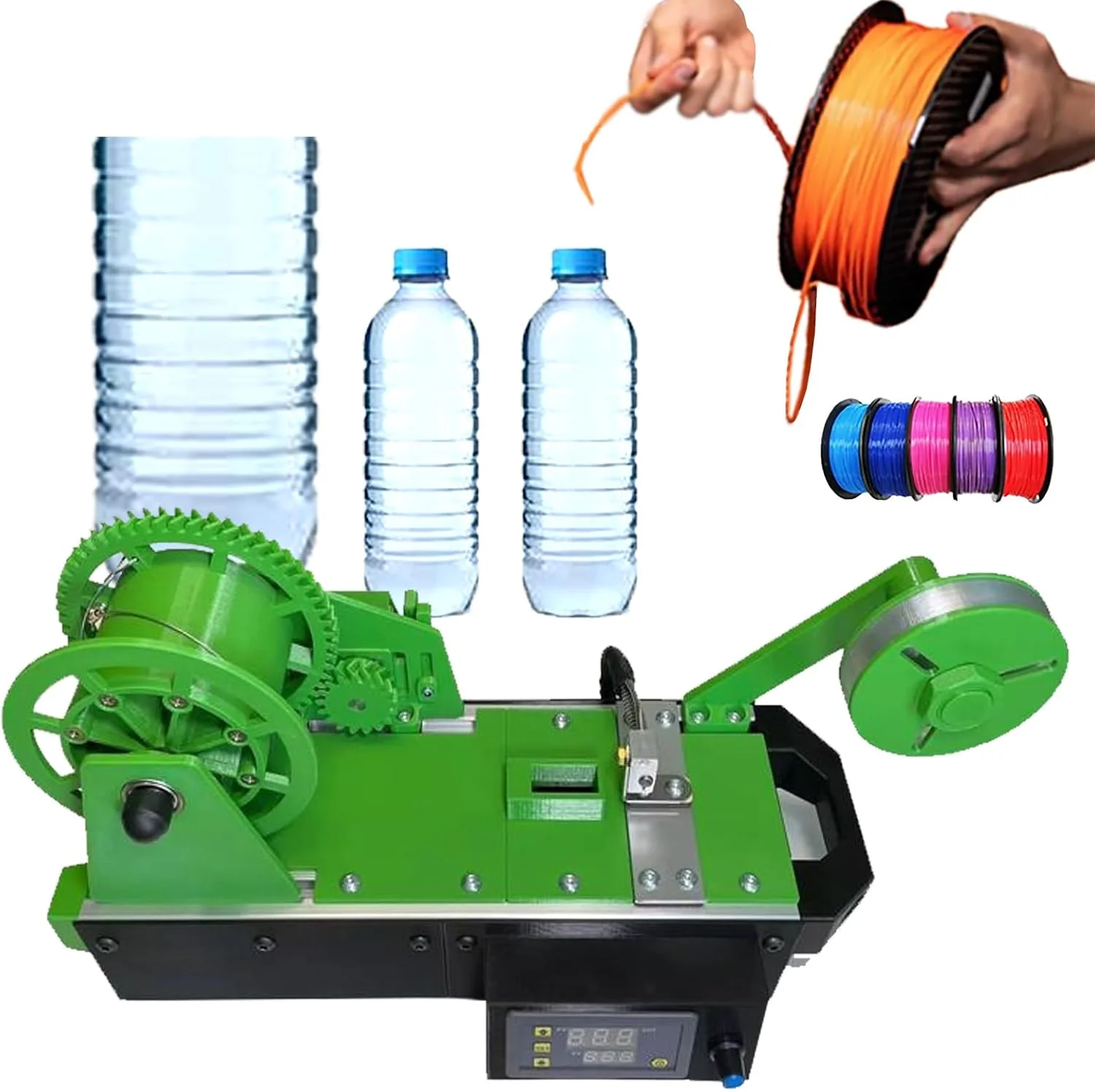 اکسترودر برای پرینتر سه بعدی، سازنده فیلامنت PET بازیافتی، تبدیل زباله به گنج، کنترل دما/سرعت قابل تنظیم، فیلامنت سه بعدی پولترود شده، برای خانواده ها، سازندگان DIY، سبز اکسترودر برای پرینتر سه بعدی، سازنده فیلامنت PET بازیافتی، تبدیل زباله به گنج، کنترل دما/سرعت قابل تنظیم، فیلامنت سه بعدی پولترود شده، برای خانواده ها، سازندگان DIY، سبز