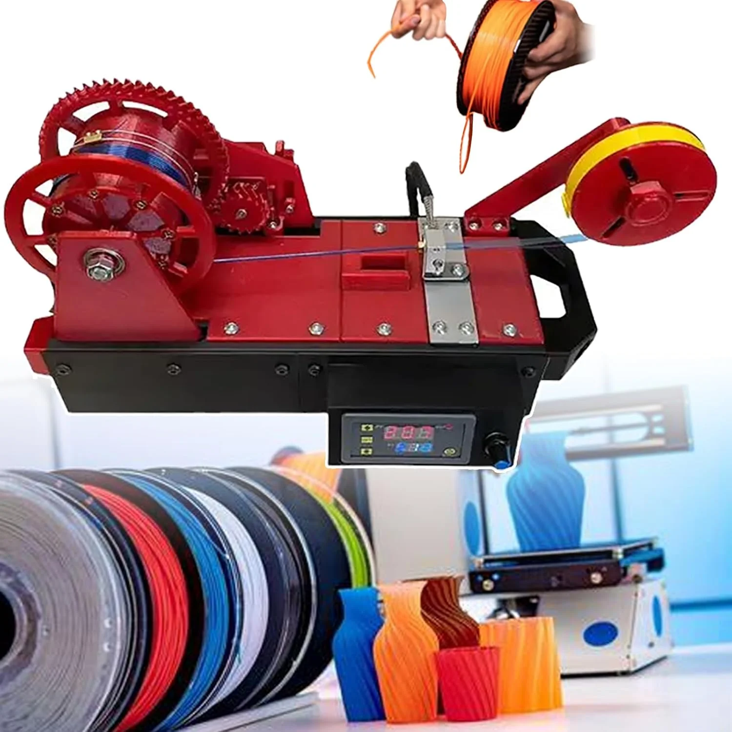 اکسترودر برای پرینتر سه بعدی، بازیافت کننده بطری چاپ سه بعدی، دمای قابل تنظیم (300℃) + خنک کننده سریع، صرفه جویی در انرژی/بی صدا، برای خانواده ها، سازندگان DIY، استودیوهای کوچک، قرمز اکسترودر برای پرینتر سه بعدی، بازیافت کننده بطری چاپ سه بعدی، دمای قابل تنظیم (300℃) + خنک کننده سریع، صرفه جویی در انرژی/بی صدا، برای خانواده ها، سازندگان DIY، استودیوهای کوچک، قرمز