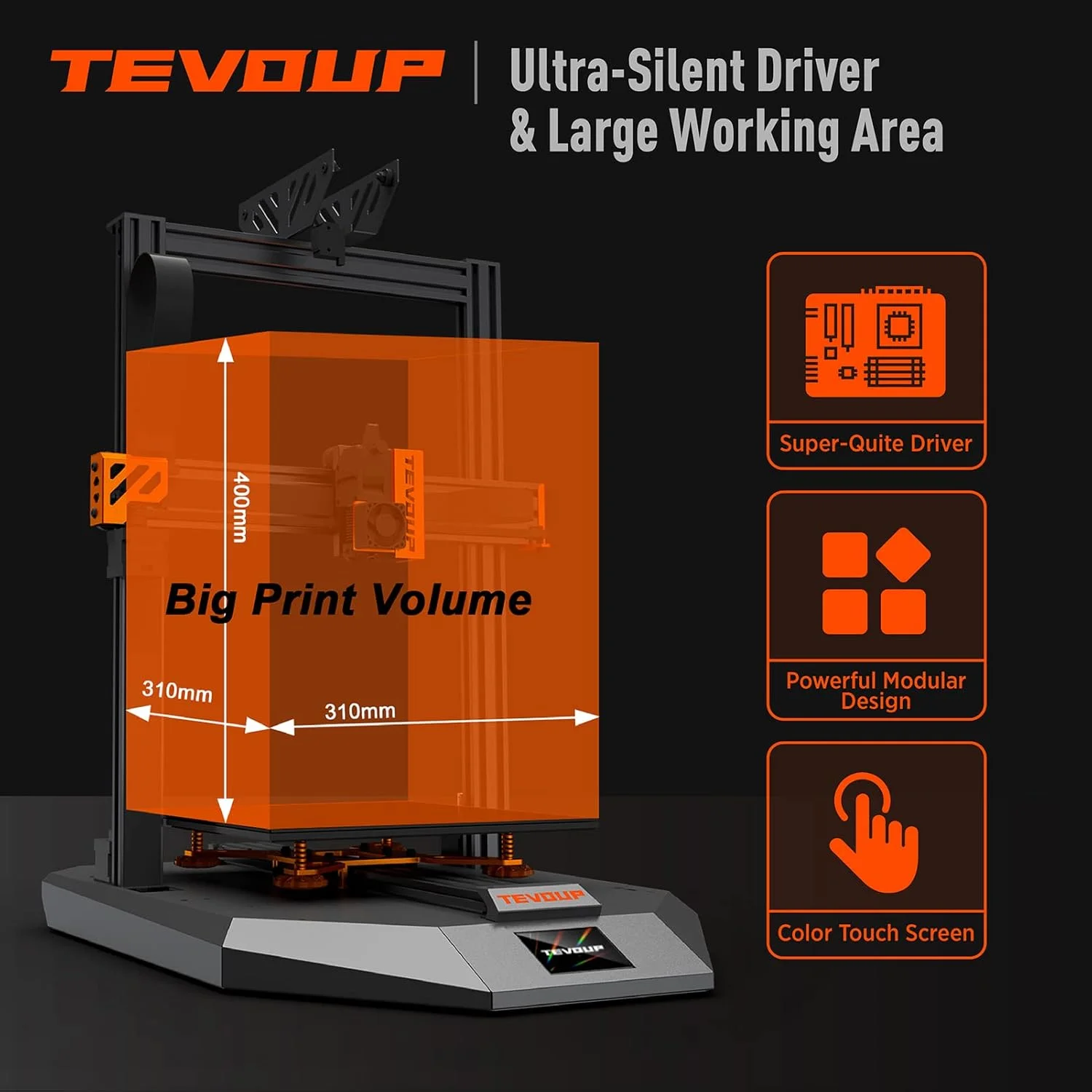 دستگاه حکاکی و پرینتر سه بعدی Fawoonu TEVOUP HYDRA 2 در 1، ابعاد ساخت 305x305x400 میلیمتر، دارای صفحه شیشهای مشبک، بستر گرمایشی سریع، صفحه لمسی 4.3 اینچی، درایور فوقالعاده بیصدا، تراز خودکار، کیت DIY دستگاه حکاکی و پرینتر سه بعدی Fawoonu TEVOUP HYDRA 2 در 1، ابعاد ساخت 305x305x400 میلیمتر، دارای صفحه شیشهای مشبک، بستر گرمایشی سریع، صفحه لمسی 4.3 اینچی، درایور فوقالعاده بیصدا، تراز خودکار، کیت DIY