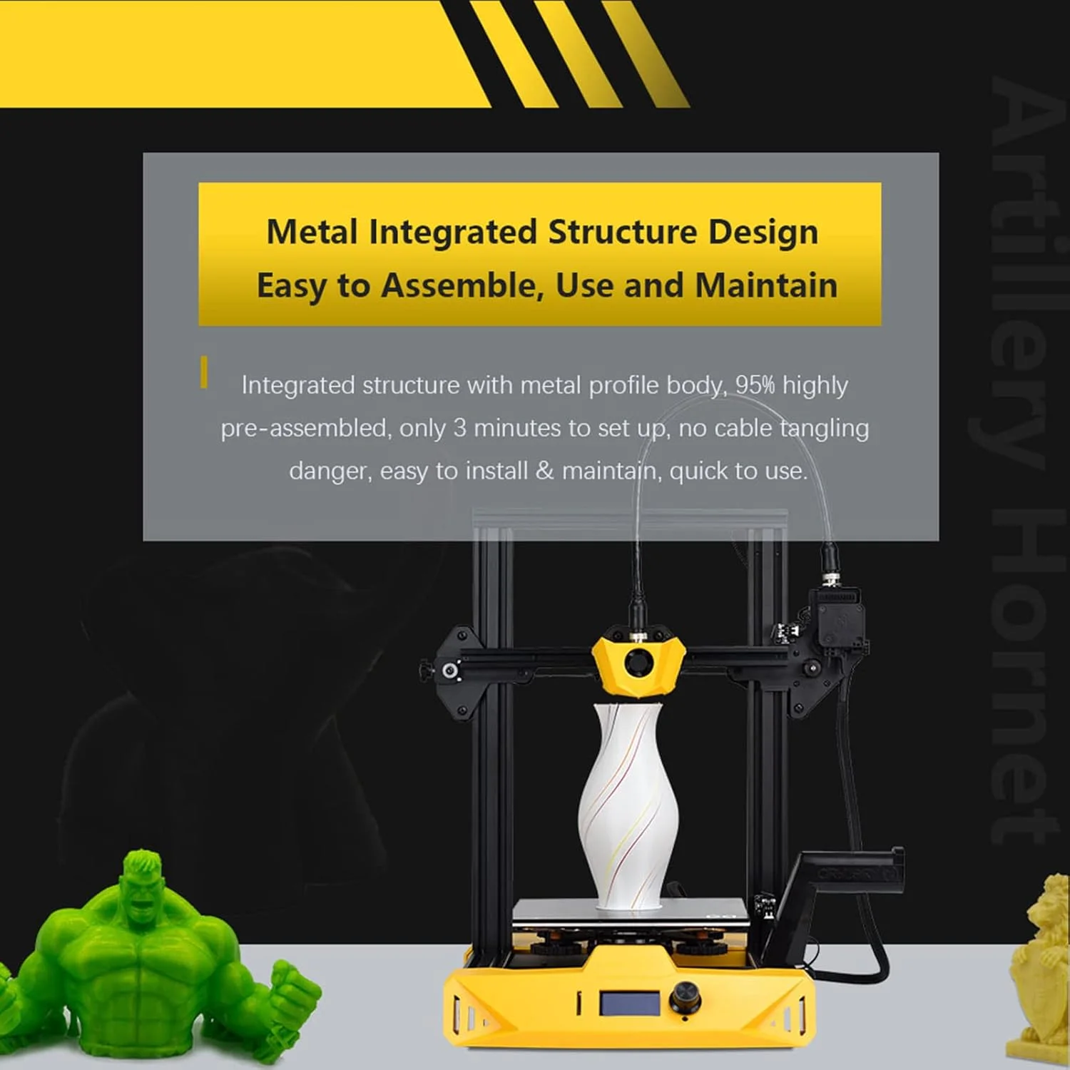 پرینتر سه بعدی Fawoonu Hornet با دقت بالا، 95% از پیش مونتاژ شده، ابعاد ساخت 220x220x250mm، چاپ بی صدا با اکسترودر درایو از راه دور، سازگار با PLA/ABS/PETG/TPU/Wood پرینتر سه بعدی Fawoonu Hornet با دقت بالا، 95% از پیش مونتاژ شده، ابعاد ساخت 220x220x250mm، چاپ بی صدا با اکسترودر درایو از راه دور، سازگار با PLA/ABS/PETG/TPU/Wood