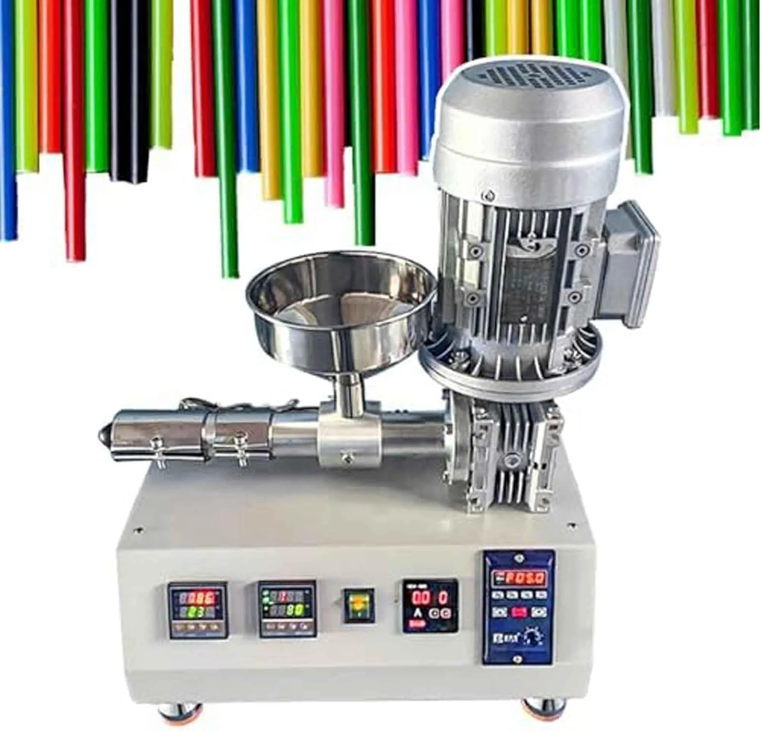 دستگاه تولید فیلامنت پرینتر سه بعدی، خروجی 500-1000 گرم در ساعت، اکسترودر رومیزی با کنترل PID 0-350 درجه سانتیگراد و اندازه پورت خروجی اختیاری، برای تولید پلاستیک در مقیاس کوچک دستگاه تولید فیلامنت پرینتر سه بعدی، خروجی 500-1000 گرم در ساعت، اکسترودر رومیزی با کنترل PID 0-350 درجه سانتیگراد و اندازه پورت خروجی اختیاری، برای تولید پلاستیک در مقیاس کوچک