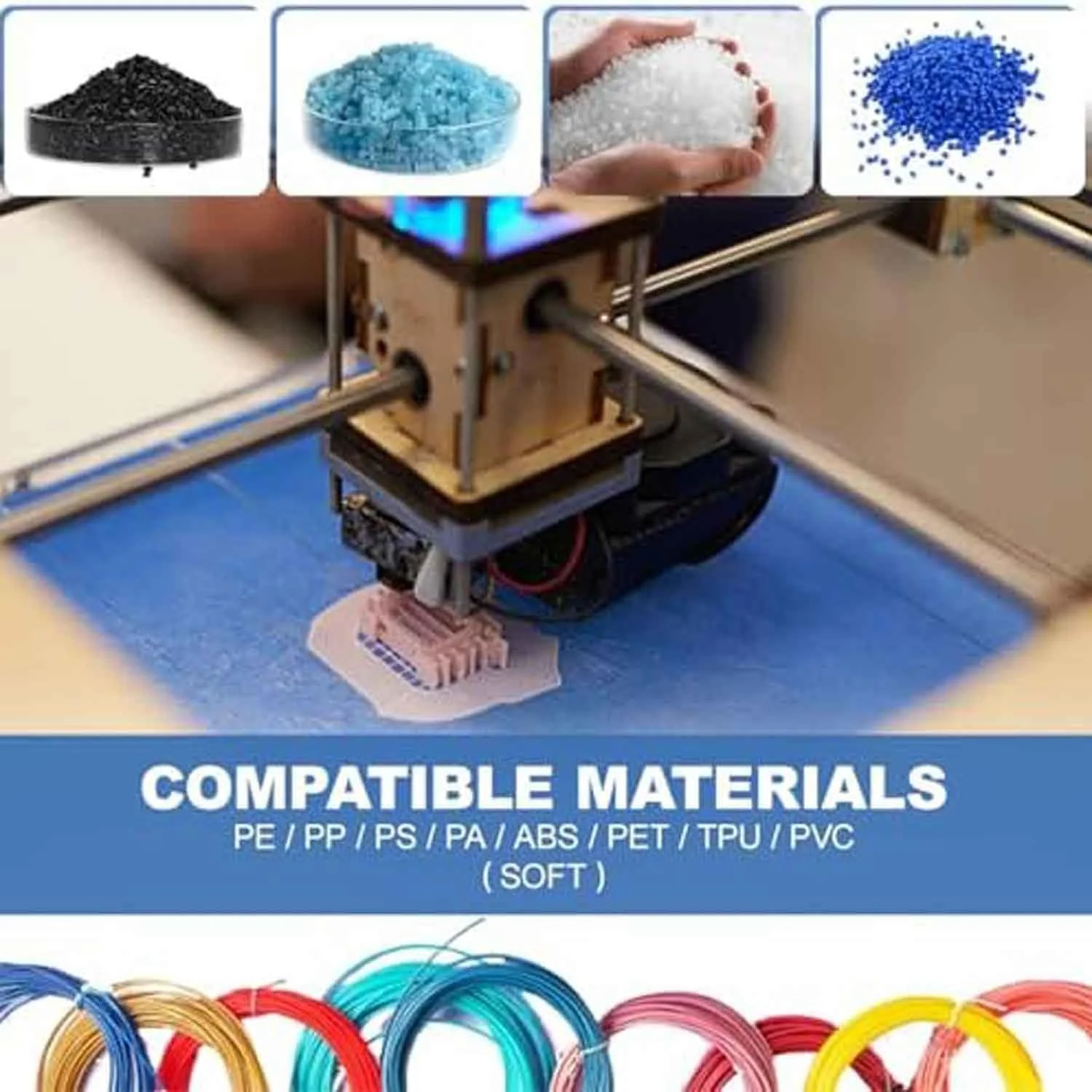 دستگاه تولید فیلامنت پرینتر سه بعدی، خروجی 500-1000 گرم در ساعت، اکسترودر رومیزی با کنترل PID 0-350 درجه سانتیگراد و اندازه پورت خروجی اختیاری، برای تولید پلاستیک در مقیاس کوچک