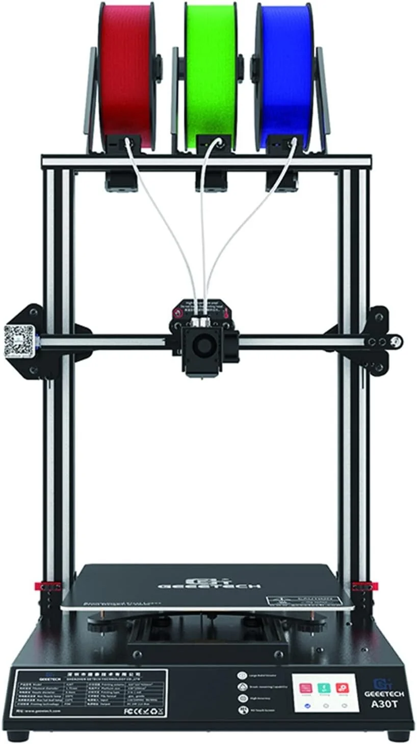 پرینتر سه بعدی A30T، پرینتر سه بعدی بزرگ، چند رنگ، 3 اکسترودر، محور Z دوتایی، 320 * 320 * 420، دقت بالا، مونتاژ سریع، کیت DIY پرینتر سه بعدی