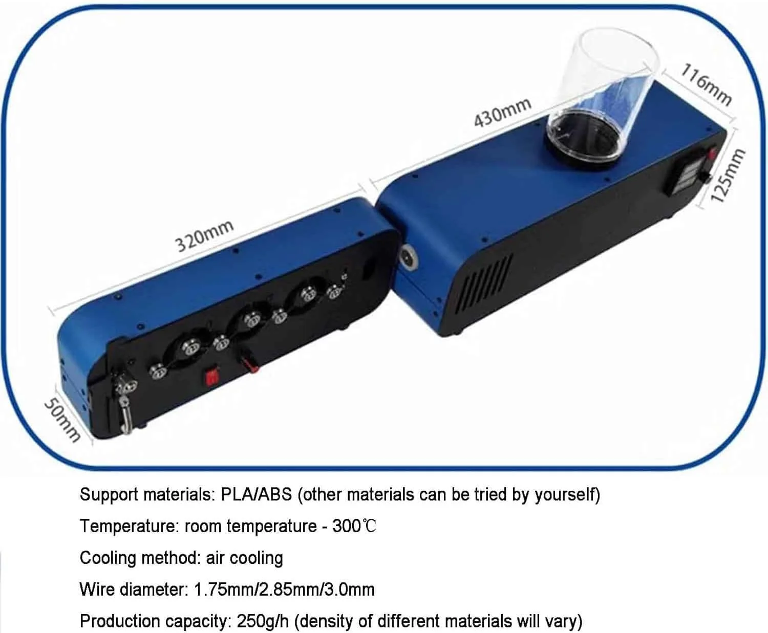 اکسترودر فیلامنت پرینتر سه بعدی، دستگاه اکسترودر فیلامنت رومیزی با 3 قالب اکستروژن، دستگاه پرس اکسترود شده فیلامنت با دمای قابل تنظیم، برای خانواده ها، سازندگان DIY و استودیوهای کوچک