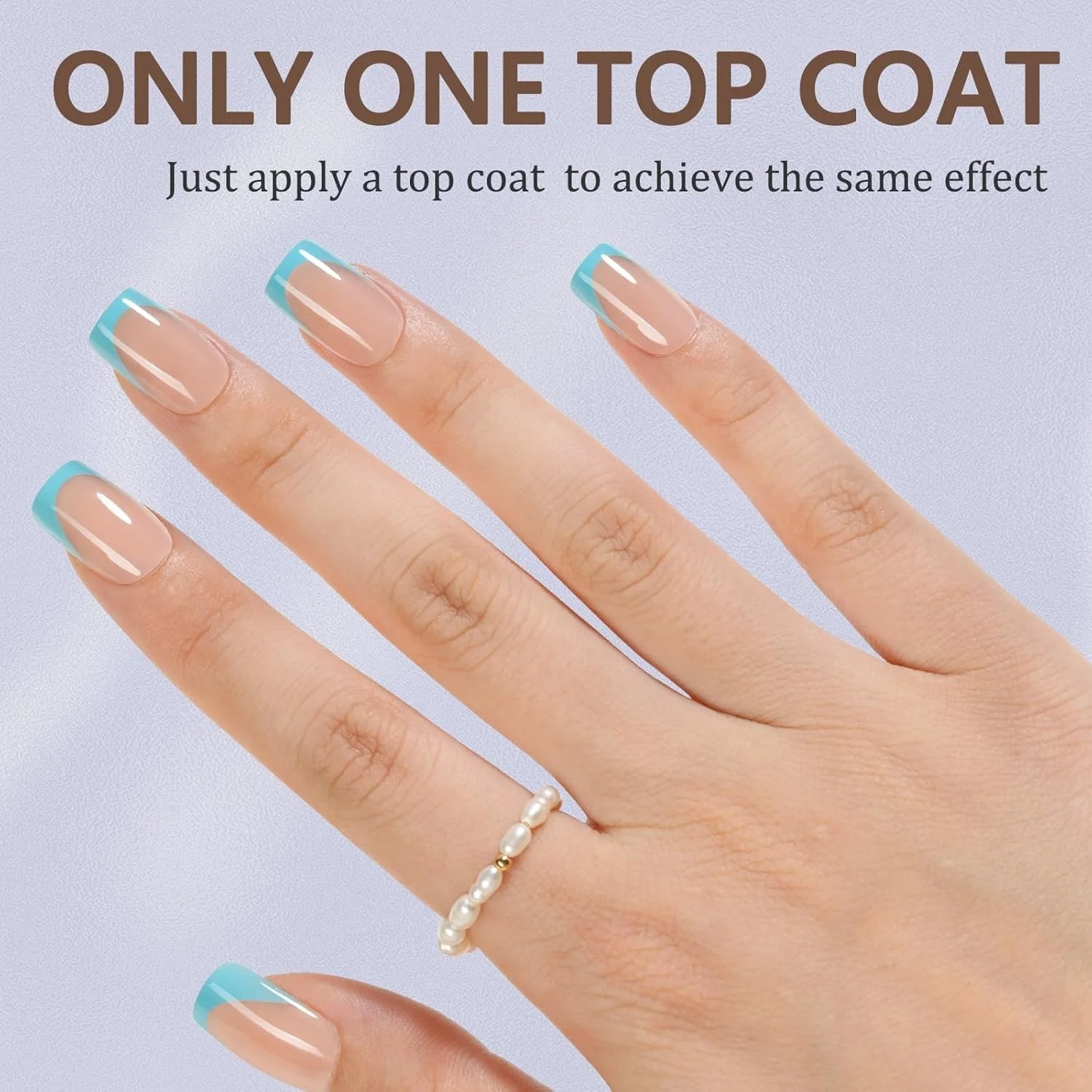 تیپ ناخن ژلی فرانسوی Misssix، ۱۶۰ عدد تیپ ناخن فرانسوی چسبی مربعی کوتاه، بدون نیاز به سوهان کشی، ناخن مصنوعی برای طراحی ناخن DIY در ۱۶ سایز