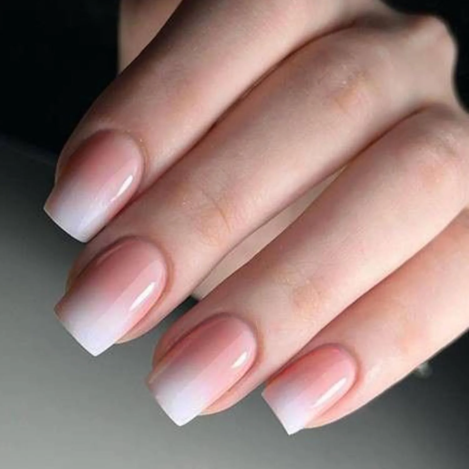 ناخن مصنوعی آمبره صورتی Modelones - ست هدیه ناخن مربعی کوتاه بهاری با چسب و سوهان، 32 عددی