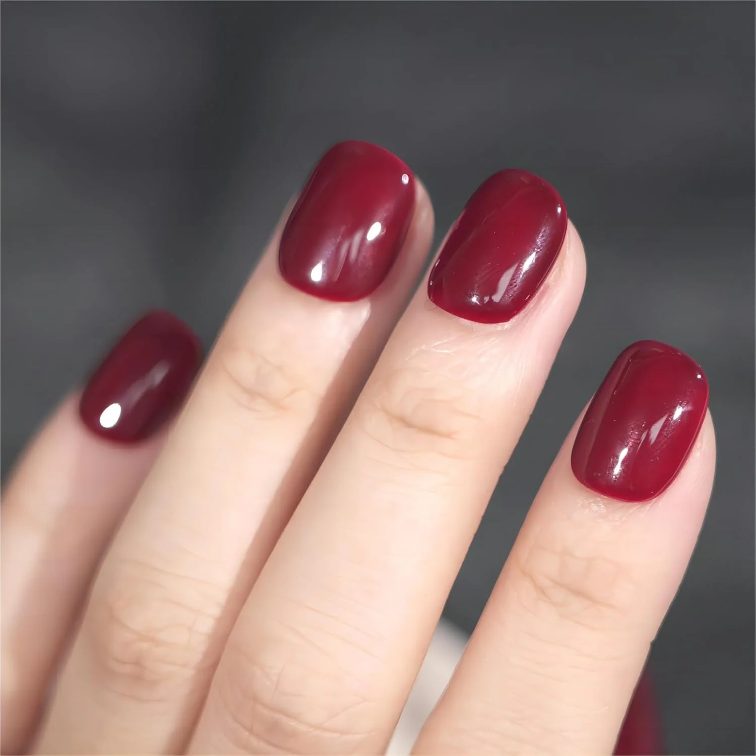 бордовый chill ست 10 عددی ناخن مصنوعی قابل جابجایی برای زنان و دختران، سایز M