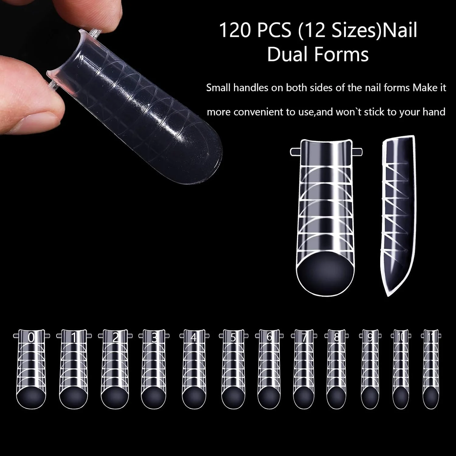 قالب ناخن دوگانه شفاف NMKL38، ۱۲۰ عدد، پوشش کامل، نوک ناخن مصنوعی قوسی شکل برای قالب اکستنشن ژل پلی (شکل U) قالب ناخن دوگانه شفاف NMKL38، ۱۲۰ عدد، پوشش کامل، نوک ناخن مصنوعی قوسی شکل برای قالب اکستنشن ژل پلی (شکل U)