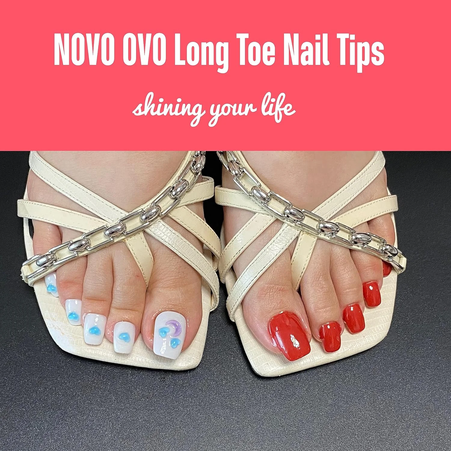 نوو اوو ۱۲۰ عدد تیپ ناخن بلند، پوشش کامل خمیده مات دو طرفه شفاف از قبل سوهان زده شده برای پدیکور اکریلیک، ناخن های ژلی نرم مربعی مخروطی در ۱۲ سایز