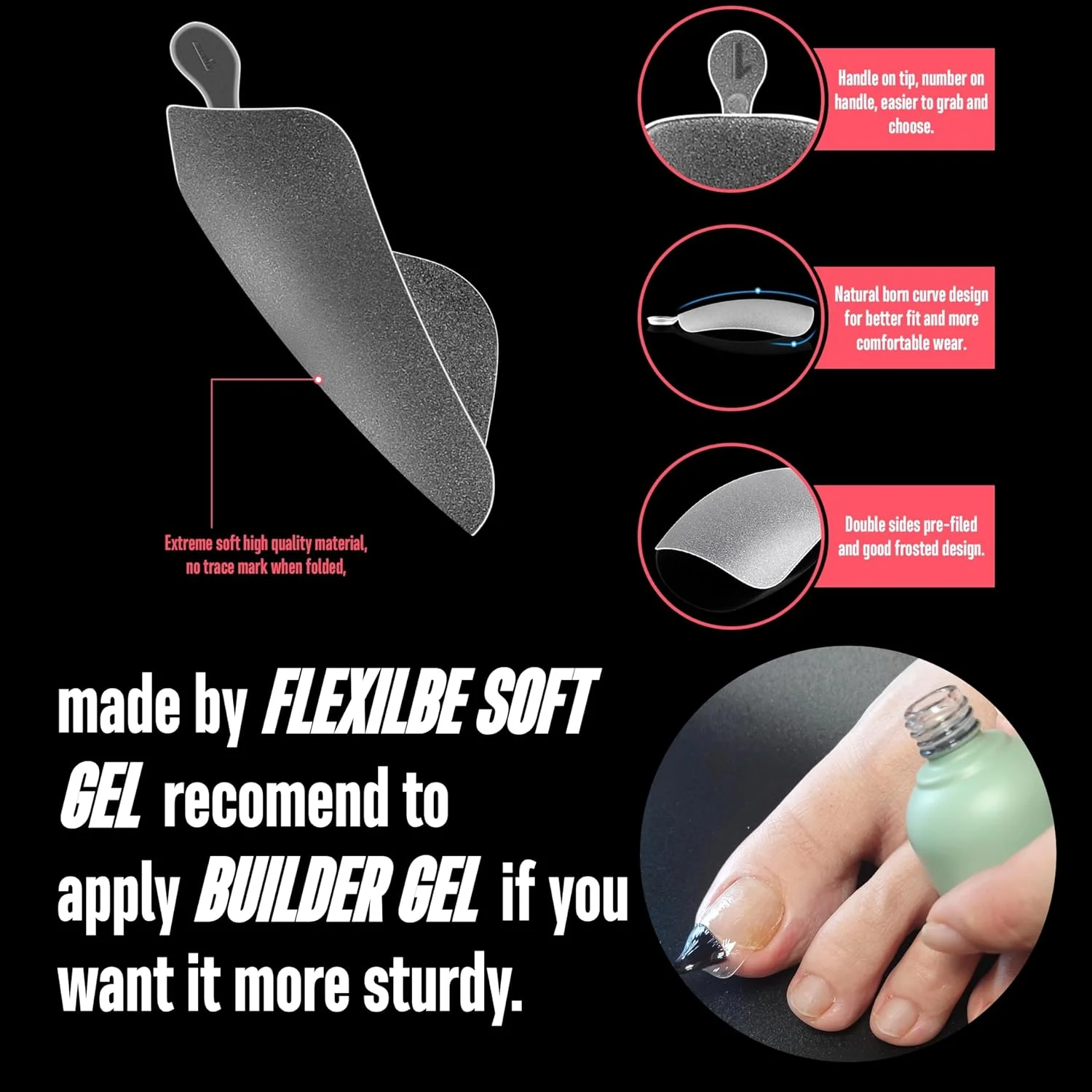 نوو اوو ۱۲۰ عدد تیپ ناخن بلند، پوشش کامل خمیده مات دو طرفه شفاف از قبل سوهان زده شده برای پدیکور اکریلیک، ناخن های ژلی نرم مربعی مخروطی در ۱۲ سایز