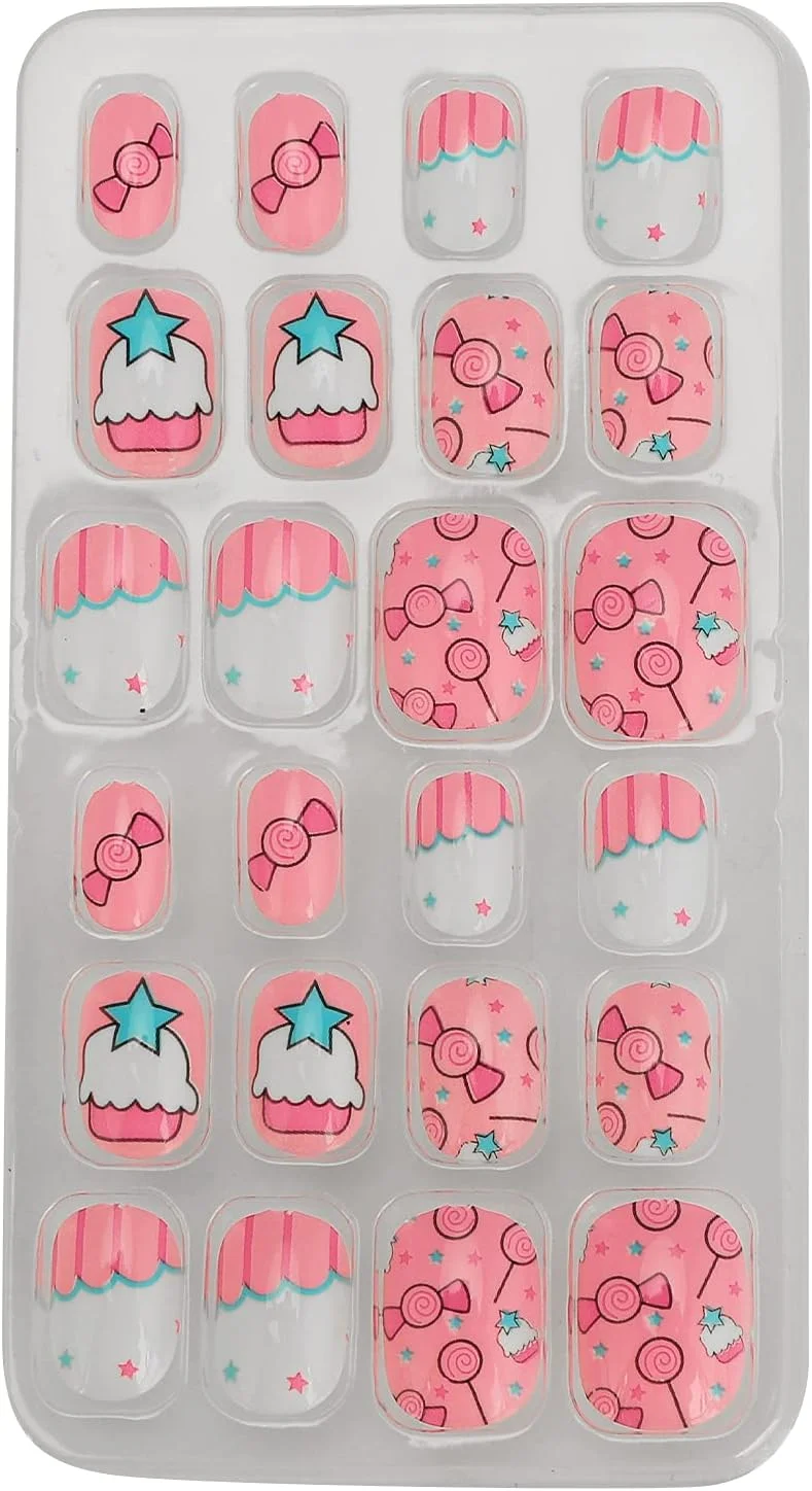 ۲۴ عدد ناخن مصنوعی با طرح کارتونی بچگانه - پوشش کامل، قابل جابجایی و استفاده آسان برای هنر ناخن سرگرمکننده (02) ۲۴ عدد ناخن مصنوعی با طرح کارتونی بچگانه - پوشش کامل، قابل جابجایی و استفاده آسان برای هنر ناخن سرگرمکننده (02)