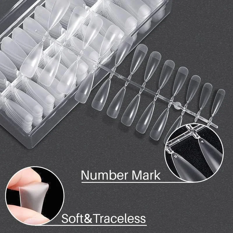 ORiTi 504 عدد نوک ناخن فرانسوی استیلتو، ناخن های مصنوعی اکریلیک پوشش نیمه کامل شفاف طبیعی حرفه ای، مجموعه نوک ناخن مصنوعی ORiTi 504 عدد نوک ناخن فرانسوی استیلتو، ناخن های مصنوعی اکریلیک پوشش نیمه کامل شفاف طبیعی حرفه ای، مجموعه نوک ناخن مصنوعی