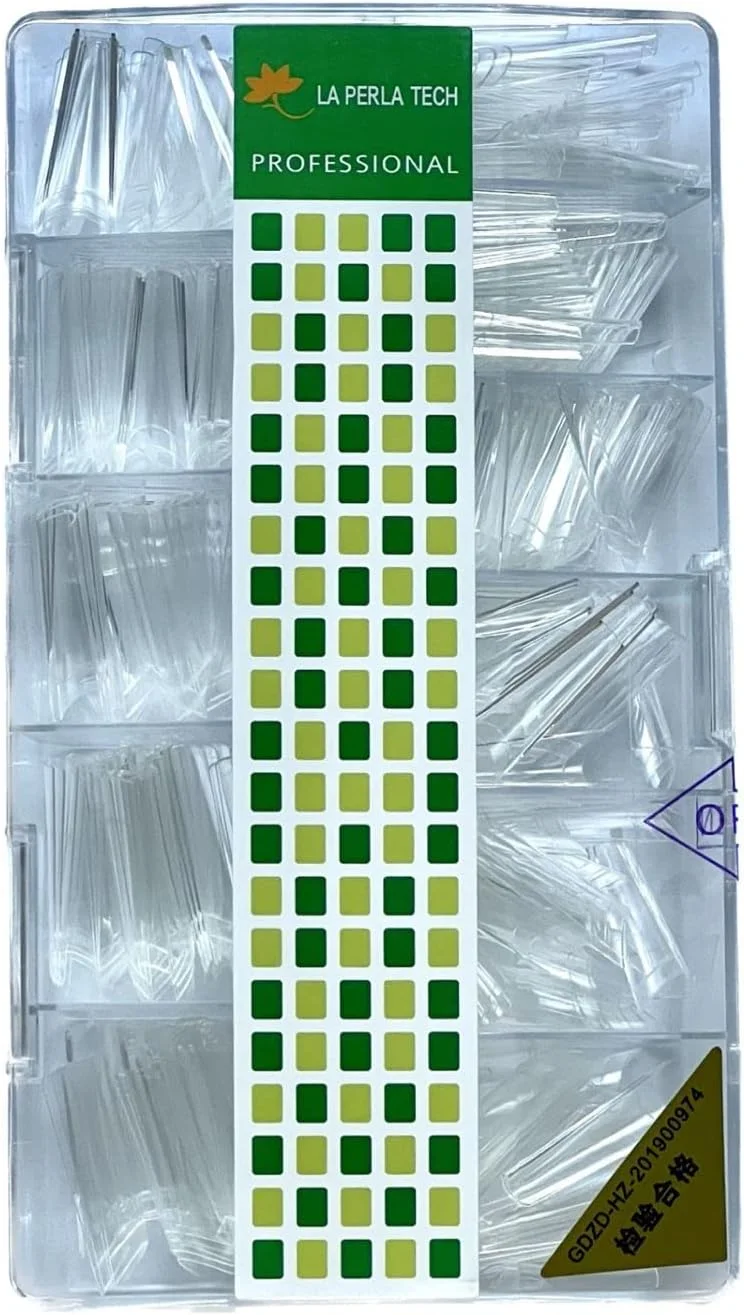 نکات ناخن مصنوعی حرفه ای C Curve، ناخن های مصنوعی اکریلیک فرانسوی، 10 سایز - شفاف - 500 عدد