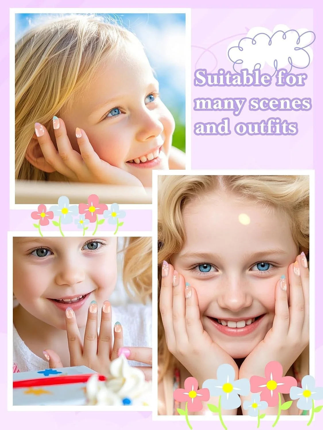 ست ناخن مصنوعی چسبی 78 عددی برای کودکان، 3 بسته کیت ناخن مصنوعی کودکانه طرح گل های رنگارنگ قدیمی مناسب دختران 8 تا 12 سال به همراه چسب ژله ای ناخن و چسب کاشت ناخن برای دختران ست ناخن مصنوعی چسبی 78 عددی برای کودکان، 3 بسته کیت ناخن مصنوعی کودکانه طرح گل های رنگارنگ قدیمی مناسب دختران 8 تا 12 سال به همراه چسب ژله ای ناخن و چسب کاشت ناخن برای دختران
