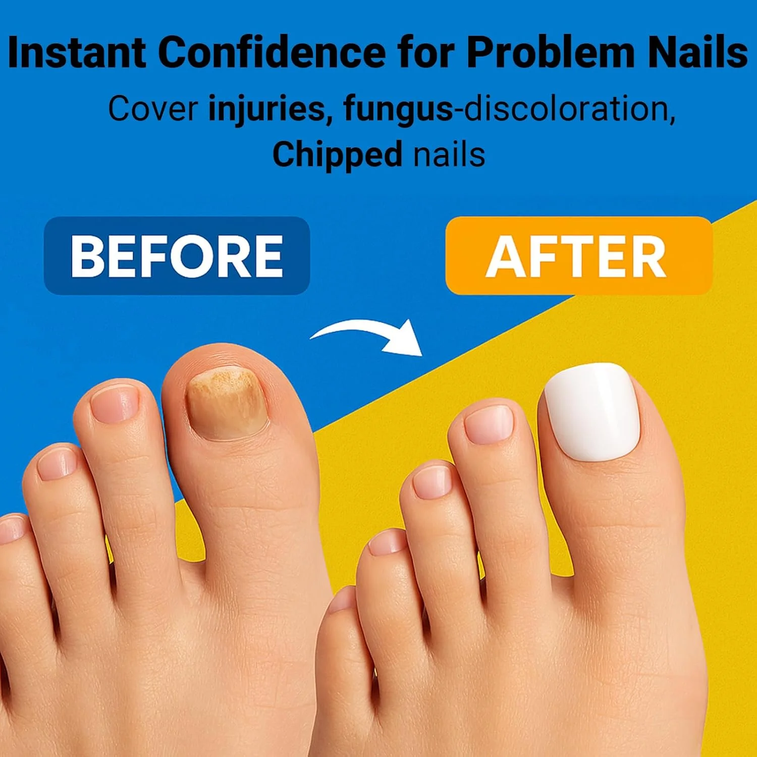 تیپ ناخن ژلی پهن و بلند، ناخن مصنوعی بزرگ پوشش کامل همراه با چسب برای خانم ها و آقایان، ناخن های بادوام و شفاف، 240 عدد در 12 سایز مناسب تا 10 بار پدیکور