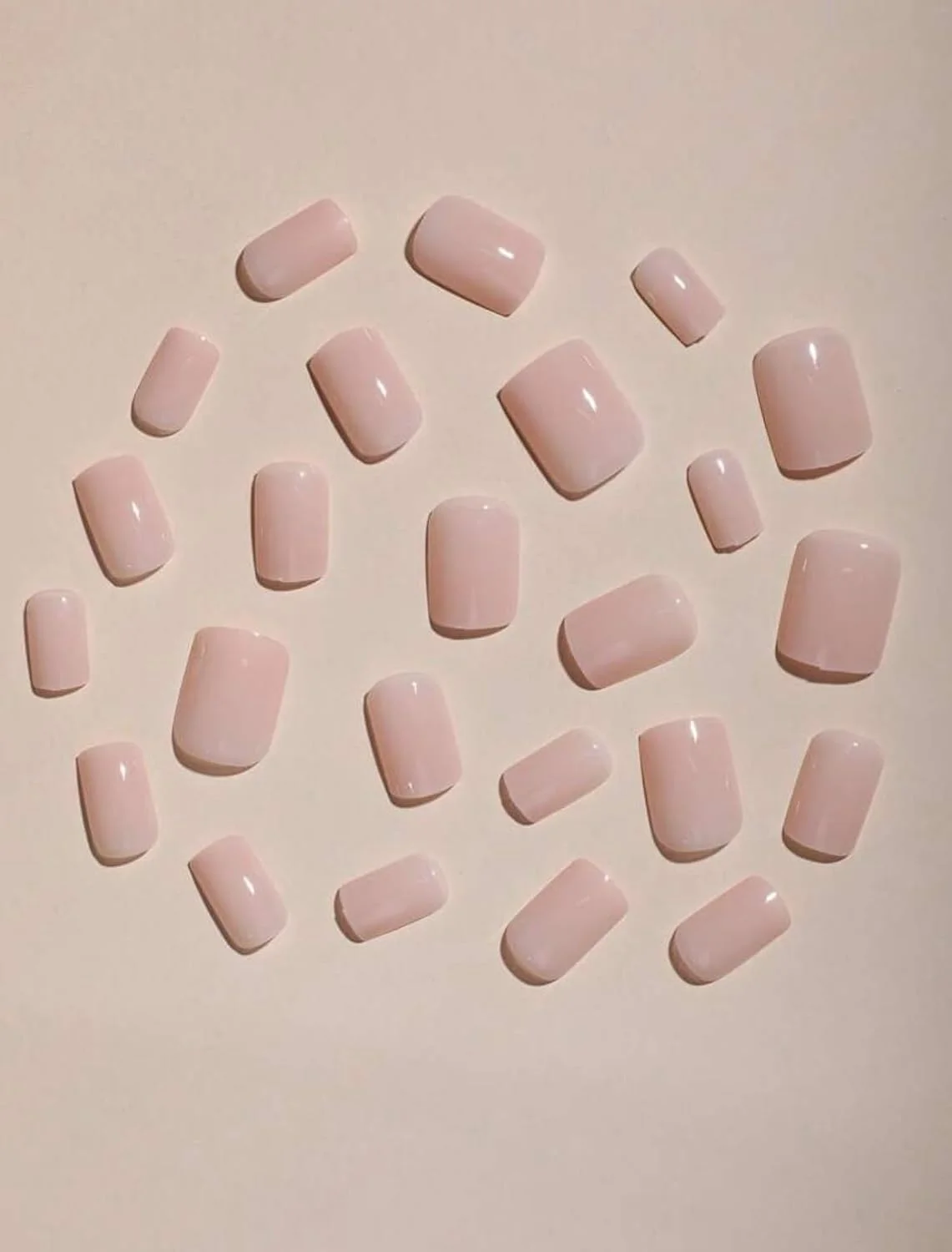 ناخن مصنوعی با طرح آمبره و رنگ ثابت، ۲۴ عددی، مناسب برای طراحی ناخن، با چسب
