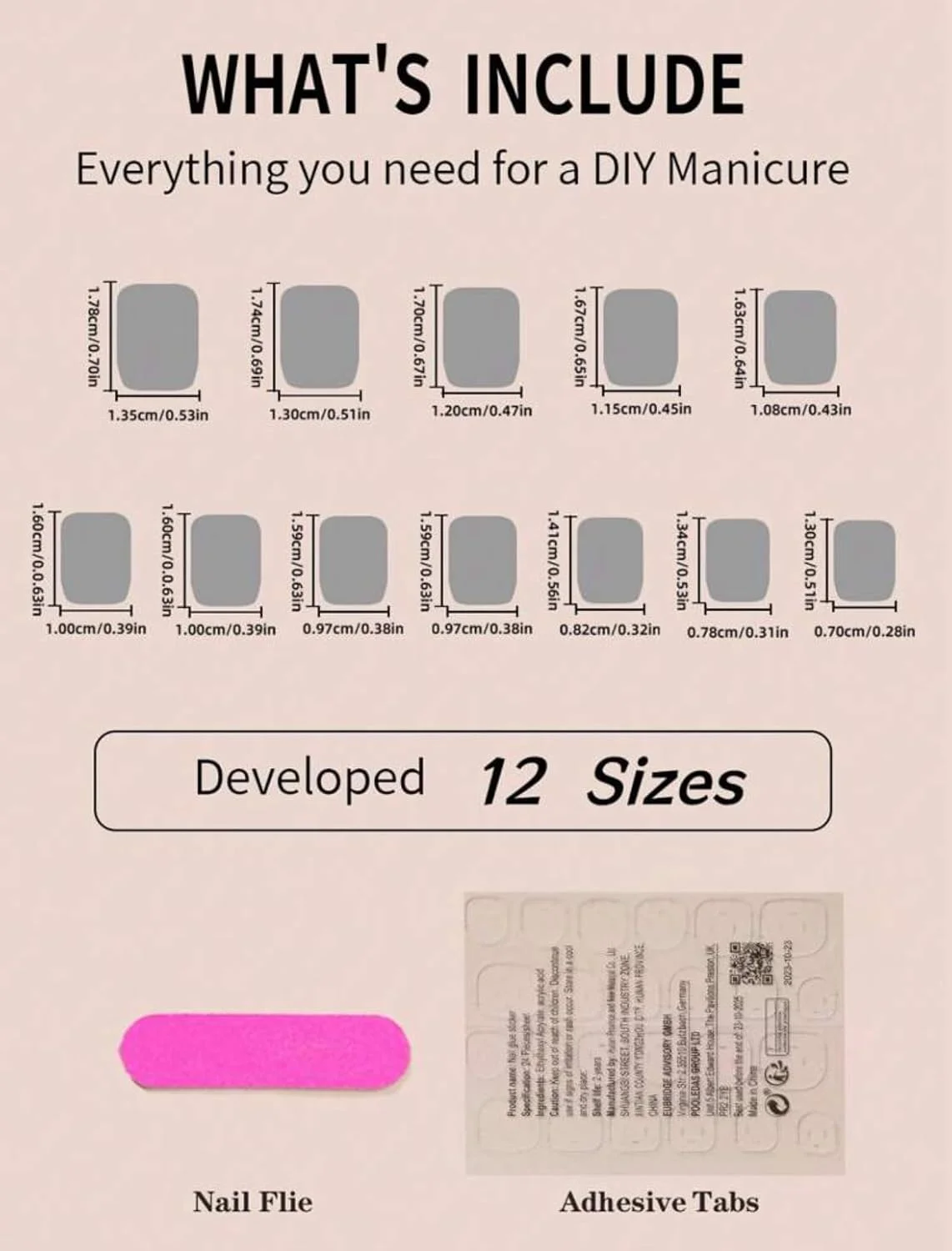 ناخن مصنوعی با طرح آمبره و رنگ ثابت، ۲۴ عددی، مناسب برای طراحی ناخن، با چسب