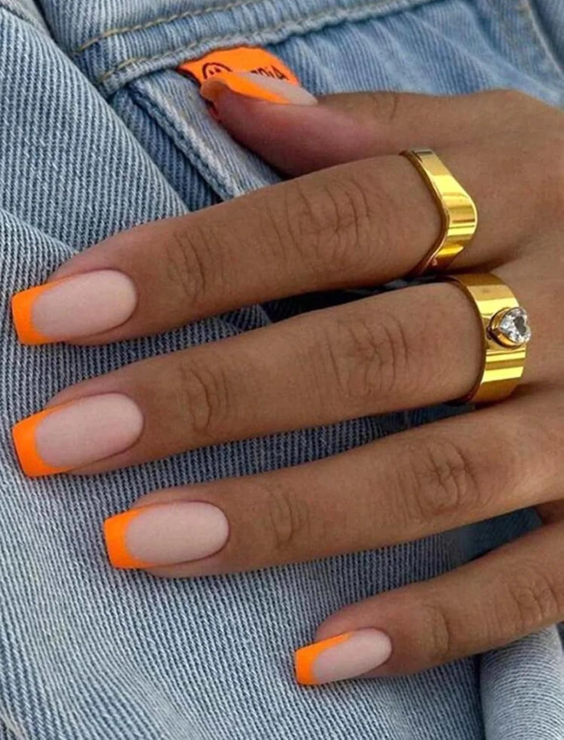 ناخن مصنوعی چسبی Suerte، نارنجی، تابستانی، مربعی، مدل تابوتی، رنگ ثابت، براق، 24 عددی، ناخن مصنوعی فرانسوی، متوسط، طبیعی، طراحی ناخن شیک، ناخن های اکریلیک مصنوعی با چسب