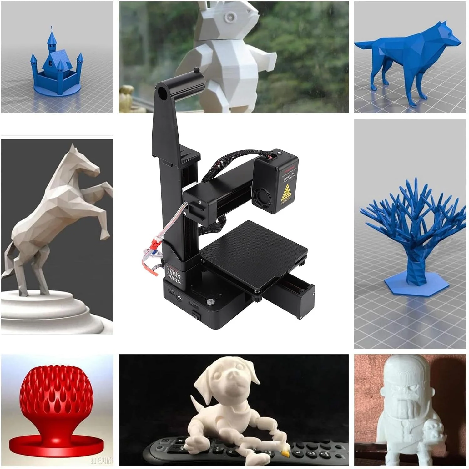 پرینتر سه بعدی کوچک Fockety Mini، 40mm/s 100x100x100mm، پشتیبانی از فیلامنت PLA TPU 1.75mm، دستگاه چاپ سه بعدی برای مبتدیان و کودکان، ایمن برای کودکان (دوشاخه UK)