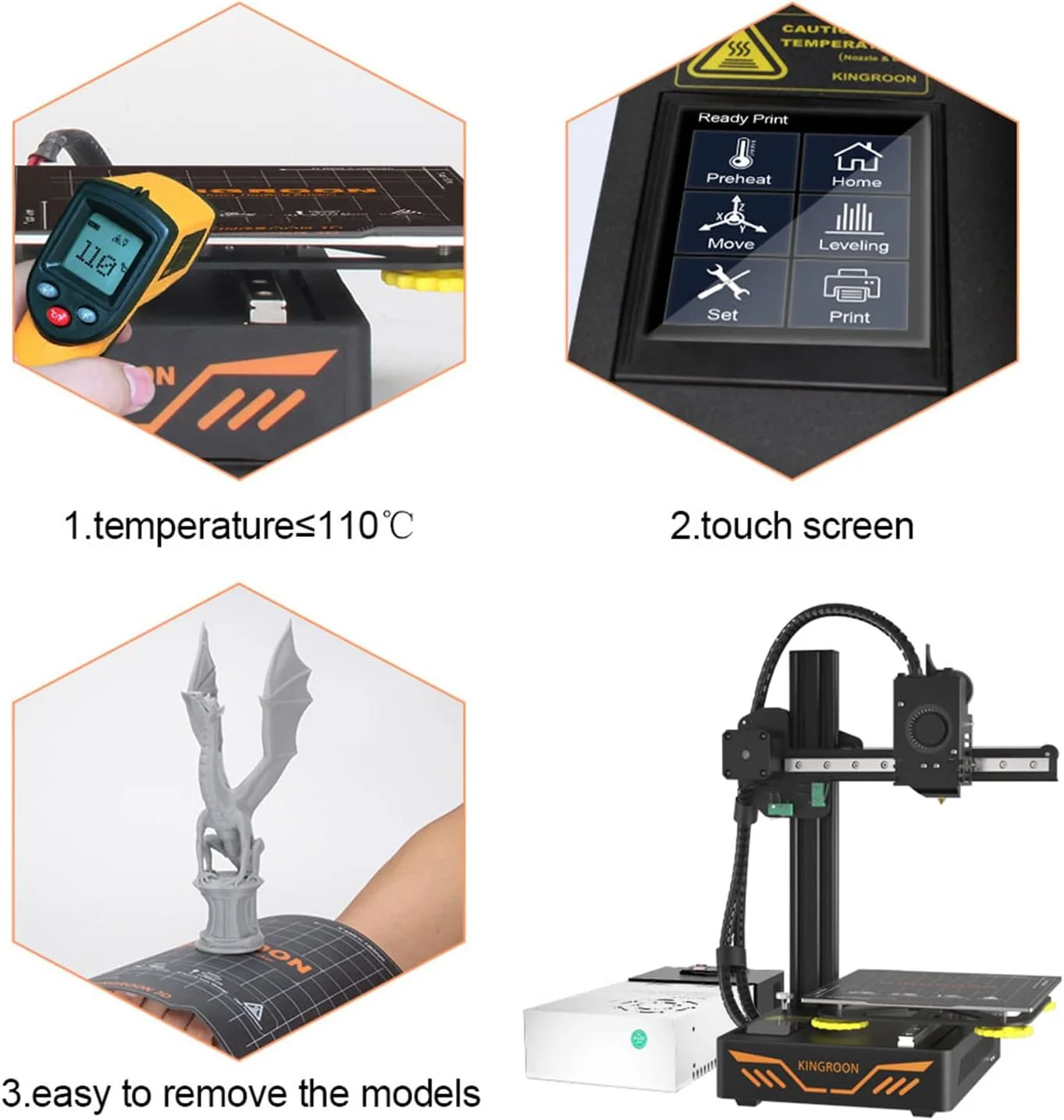 دستگاه چاپ سه بعدی Irovami KP3S FDM با دقت بالا، اکسترودر درایو مستقیم، ریل راهنمای دوگانه، درایور استپر فوق العاده بی صدا TMC2225، صفحه لمسی LCD 2.4 اینچی ارتقا یافته، اندازه چاپ 180x180x180 میلی متر