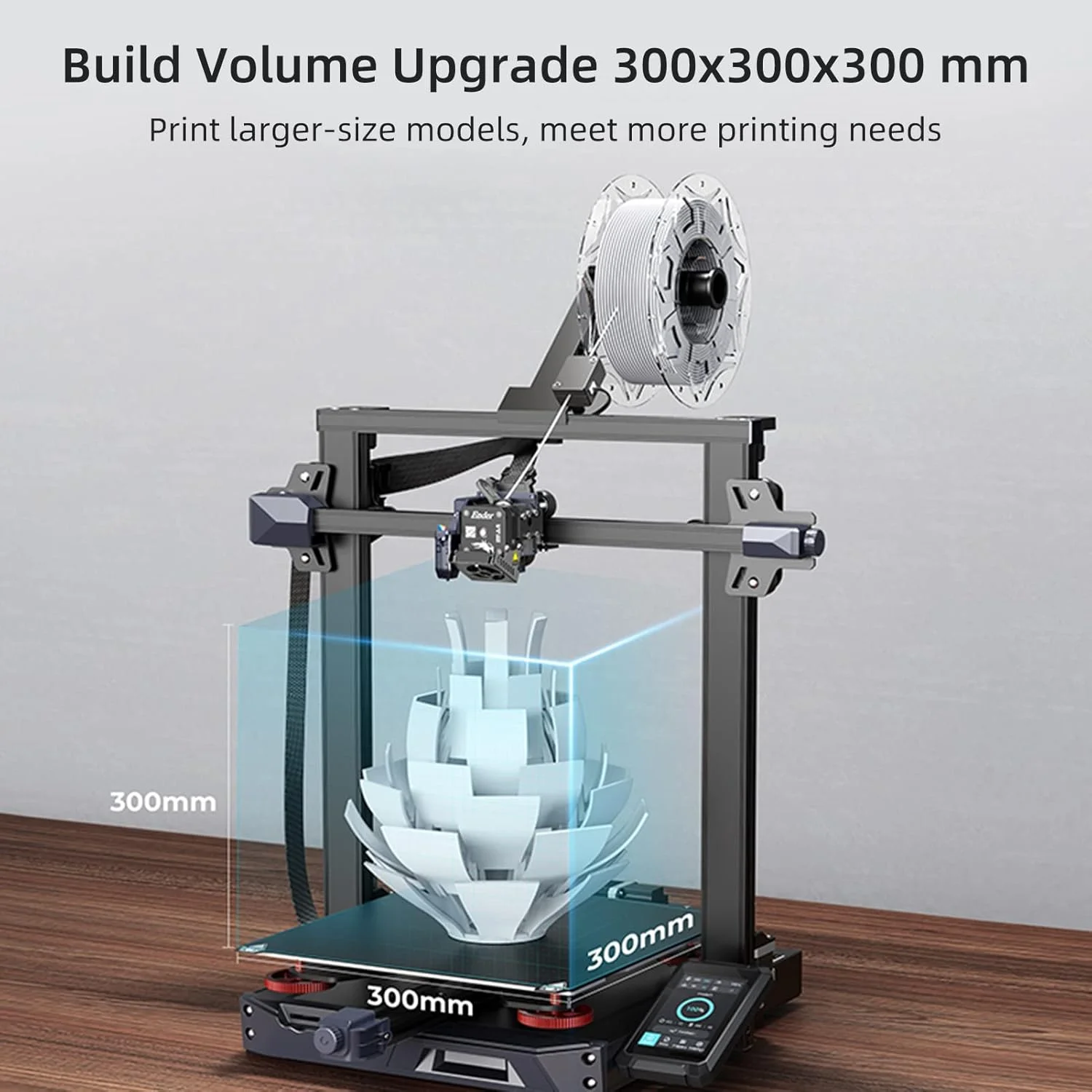 پرینتر سه بعدی رومیزی Irovami Ender-3 S1 Plus FDM با اکسترودر تمام فلزی Sprite، ابعاد ساخت 300x300x300 میلی متر، صفحه چاپ فولادی فنری PC، CR Touch اتوماتیک پرینتر سه بعدی رومیزی Irovami Ender-3 S1 Plus FDM با اکسترودر تمام فلزی Sprite، ابعاد ساخت 300x300x300 میلی متر، صفحه چاپ فولادی فنری PC، CR Touch اتوماتیک