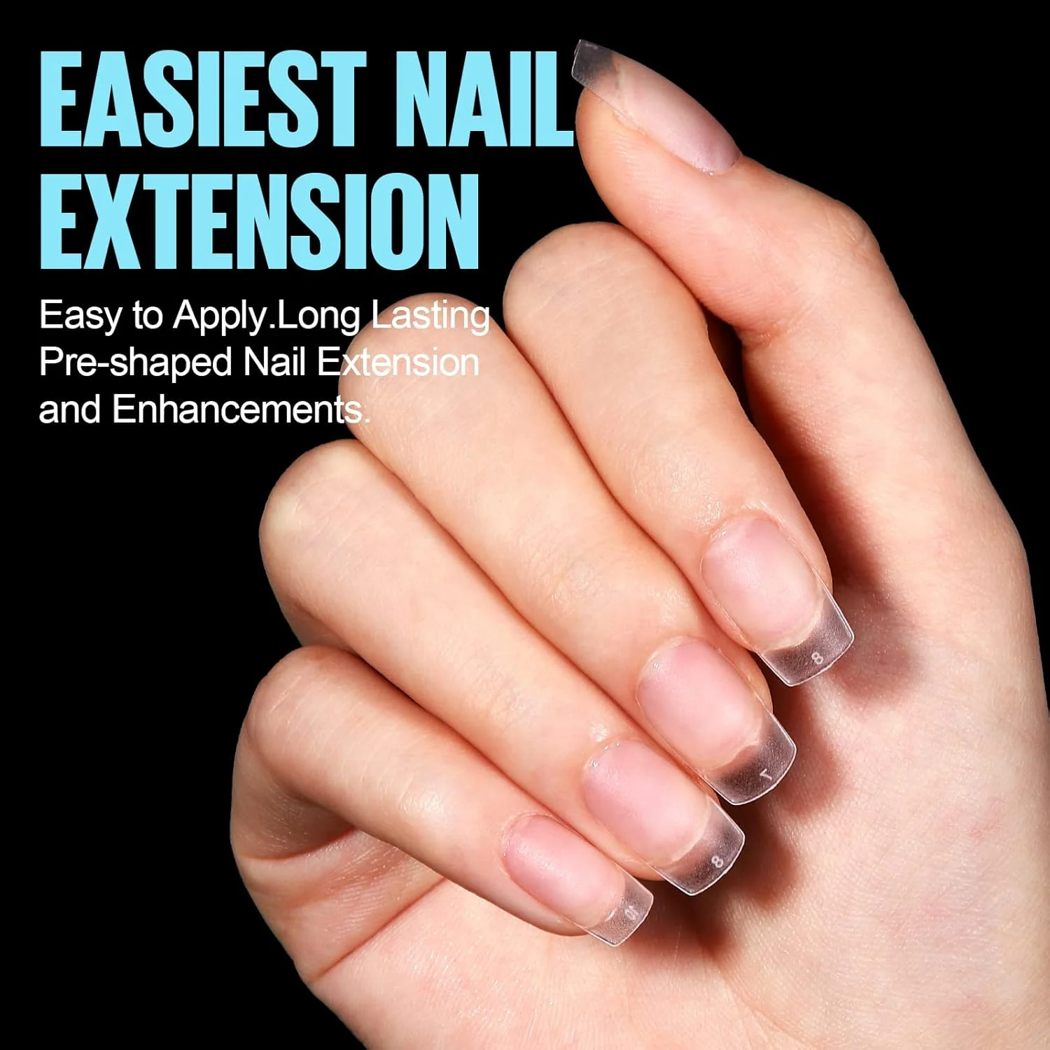 تیپ ناخن مربعی کوتاه TOMICCA - 450 عدد تیپ ناخن ژلی اکرلیک مصنوعی، 15 سایز تیپ ناخن ژلی نرم پوشش کامل با جعبه، تیپ ناخن ژلی مات دو طرفه برای اکستنشن ناخن، 1.0 عدد، 450