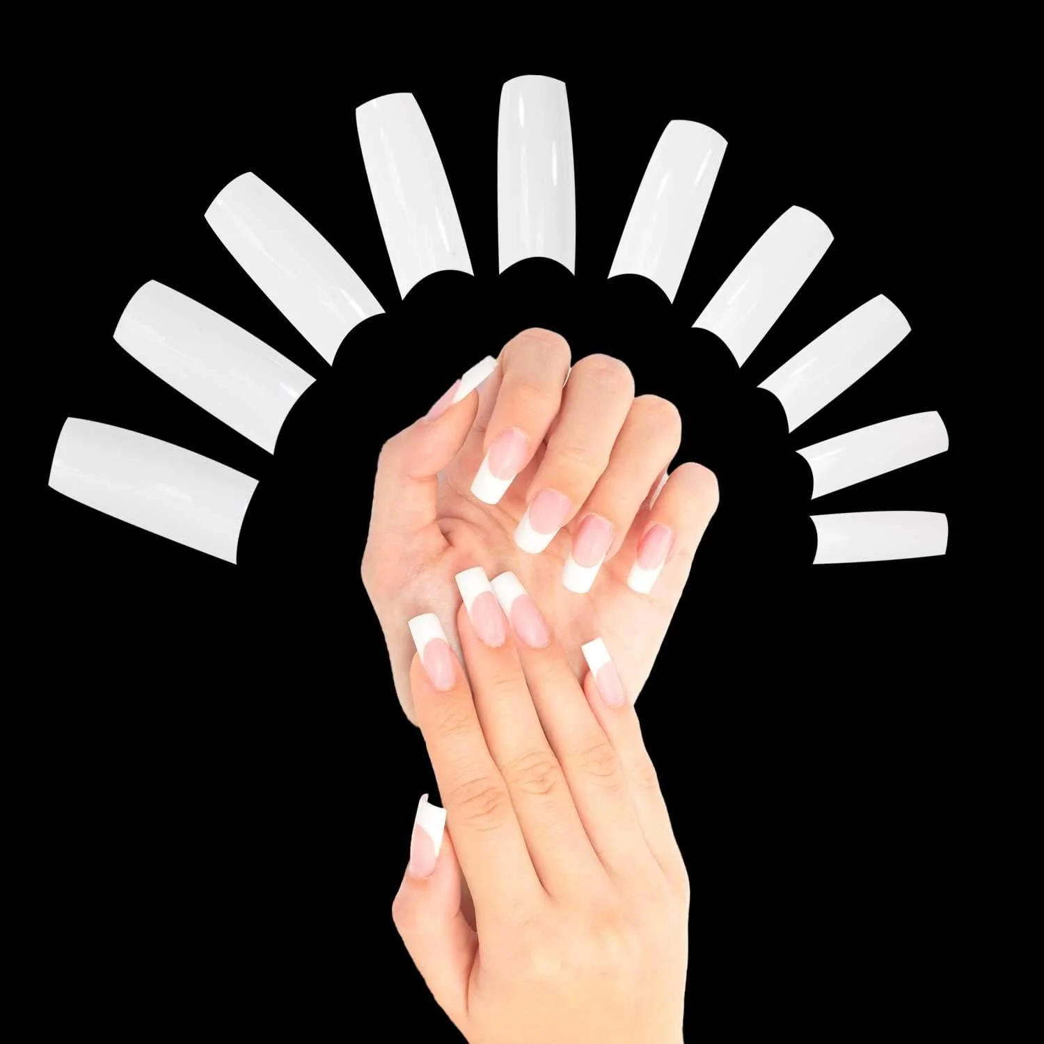 500 عدد ناخن مصنوعی سفید فرانسوی برای طراحی ناخن با ژل و آرایش 500 عدد ناخن مصنوعی سفید فرانسوی برای طراحی ناخن با ژل و آرایش