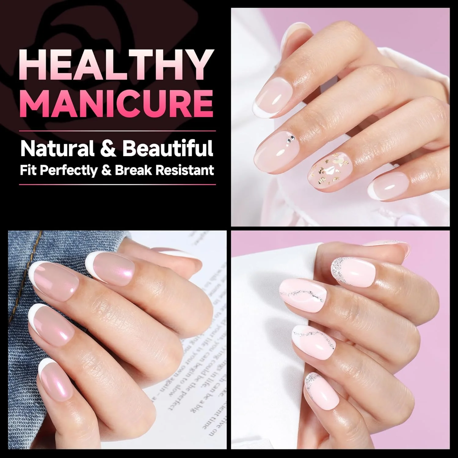 تیپ ناخن بیضی UNA GELLA، ۱۲۰ عدد، ۱۲ سایز، تیپ ناخن ژلی نرم بادامی بیضی کوتاه، ناخن های مصنوعی اکریلیک شفاف پوشش کامل، تیپ ناخن پرسی برای ناخن های ژلی، اکستنشن ناخن DIY برای خانه و سالن