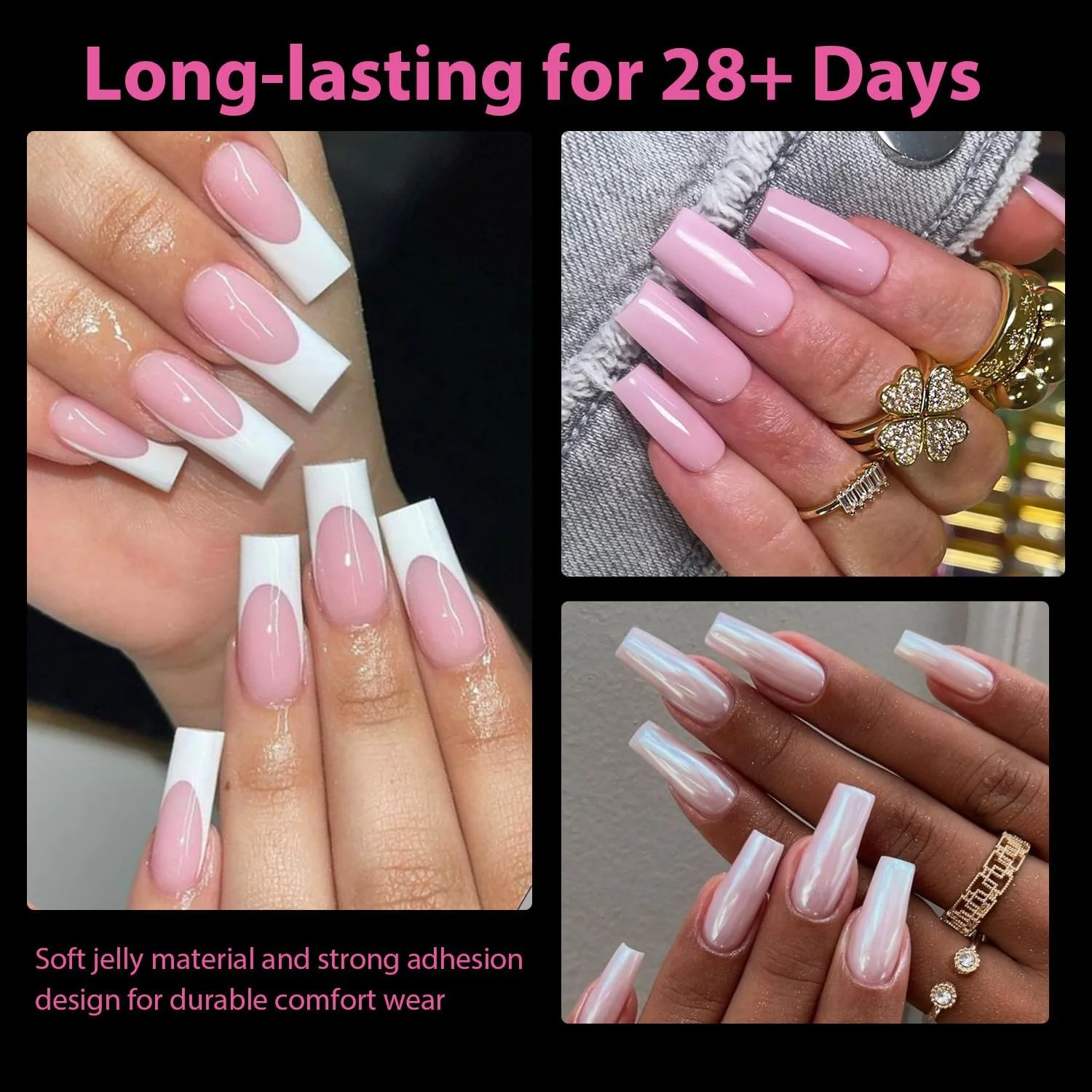 UNA GELLA نوک ناخن کوتاه 500 عددی، نوک ناخن صاف کوتاه شفاف برای سبک ناخن کوتاه فرانسوی، نوک ناخن مصنوعی مربعی کوتاه با جعبه برای مانیکور ناخن های مصنوعی آکریلیک DIY خانگی