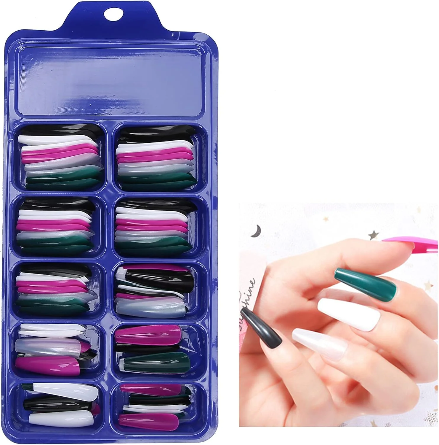 ۱۰۰ عدد ناخن مصنوعی بالرینی، نوک ناخن مصنوعی پوشش کامل بلند، مناسب برای طراحی ناخن در خانه و سالن، در ۱۰ سایز مختلف، رنگ (۱۱) ۱۰۰ عدد ناخن مصنوعی بالرینی، نوک ناخن مصنوعی پوشش کامل بلند، مناسب برای طراحی ناخن در خانه و سالن، در ۱۰ سایز مختلف، رنگ (۱۱)