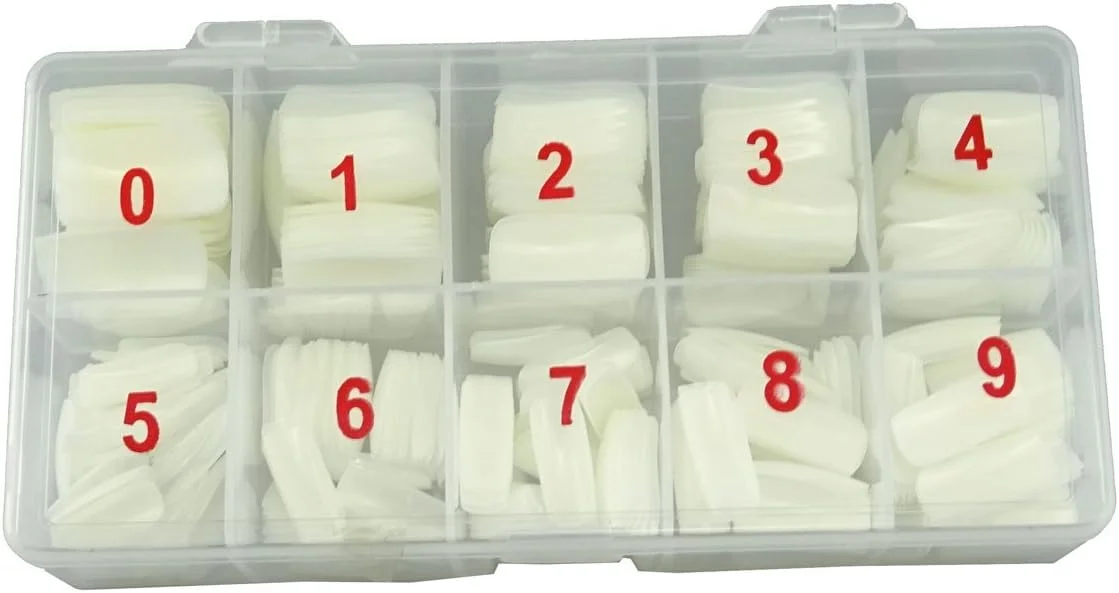 یوتون بسته 500 عددی رنگ طبیعی پوشش کامل ژل یو وی ناخن مصنوعی طرح ناخن + جعبه