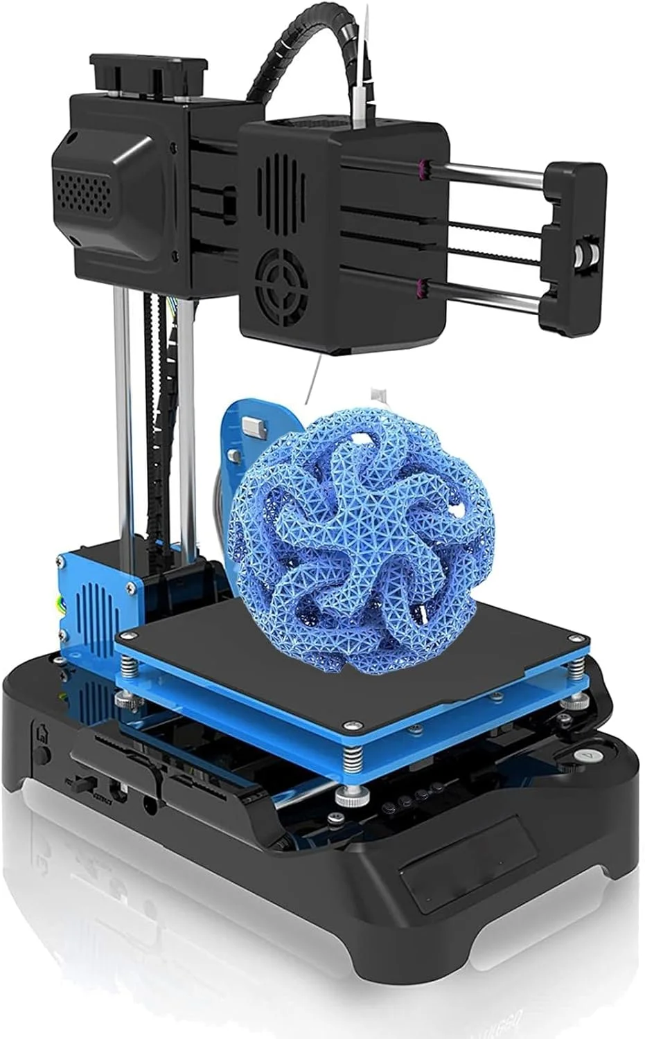 پرینتر سه بعدی رومیزی مینی، پرینتر بدون نیاز به تنظیم سطح، اندازه چاپ 100X100X100 میلی متر، مونتاژ آسان، دقت چاپ 0.1-0.4 میلی متر، مناسب هدیه برای کودکان و آموزش دانش آموزان (مشکی)
