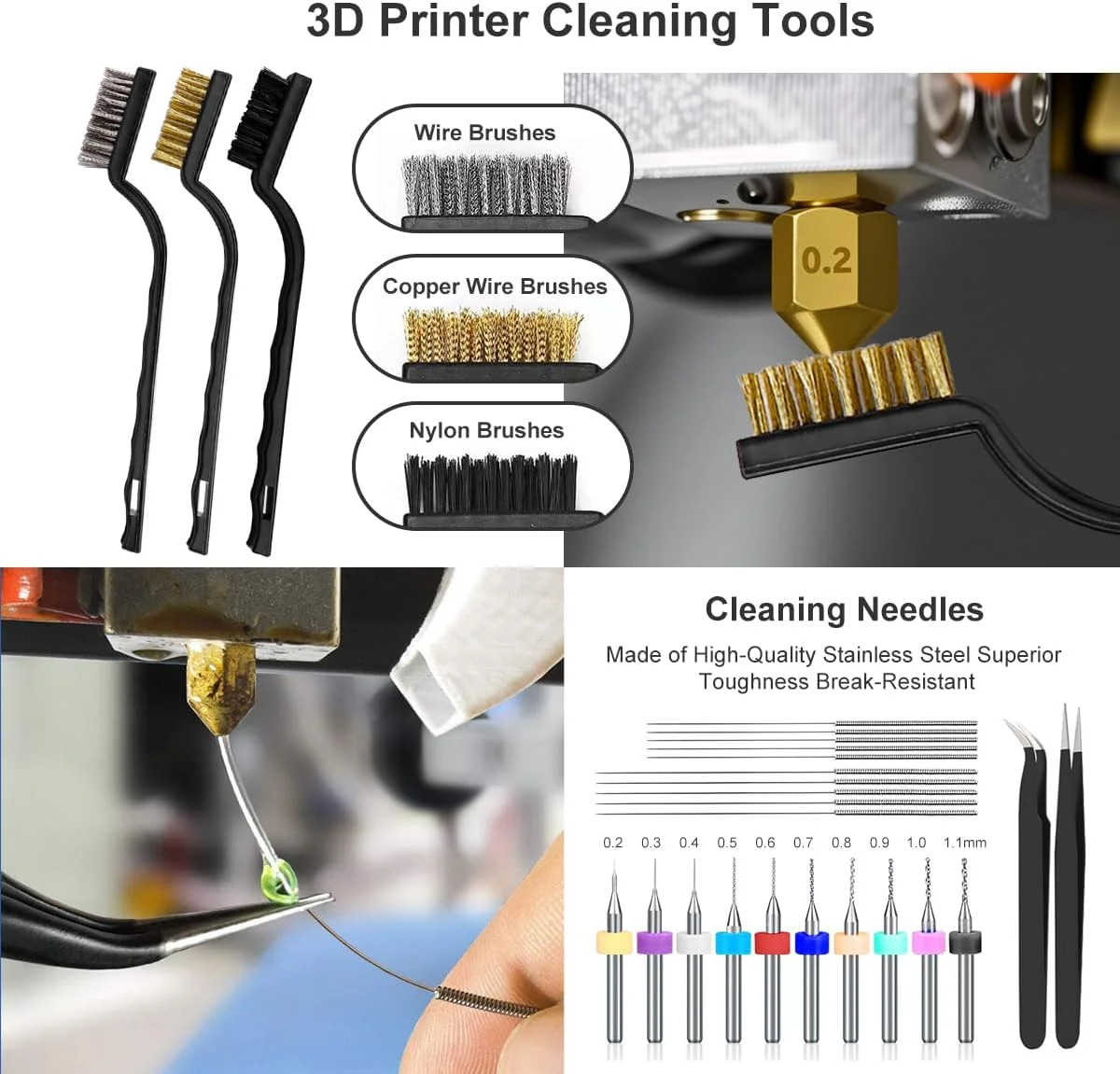 جعبه ابزار پرینتر سه بعدی، مجموعه 82 عددی لوازم جانبی پرینتر سه بعدی شامل کیت تمیز کننده نازل، مجموعه پیچ گوشتی جداشدنی، ابزار پرداخت، ابزار برداشتن، فر