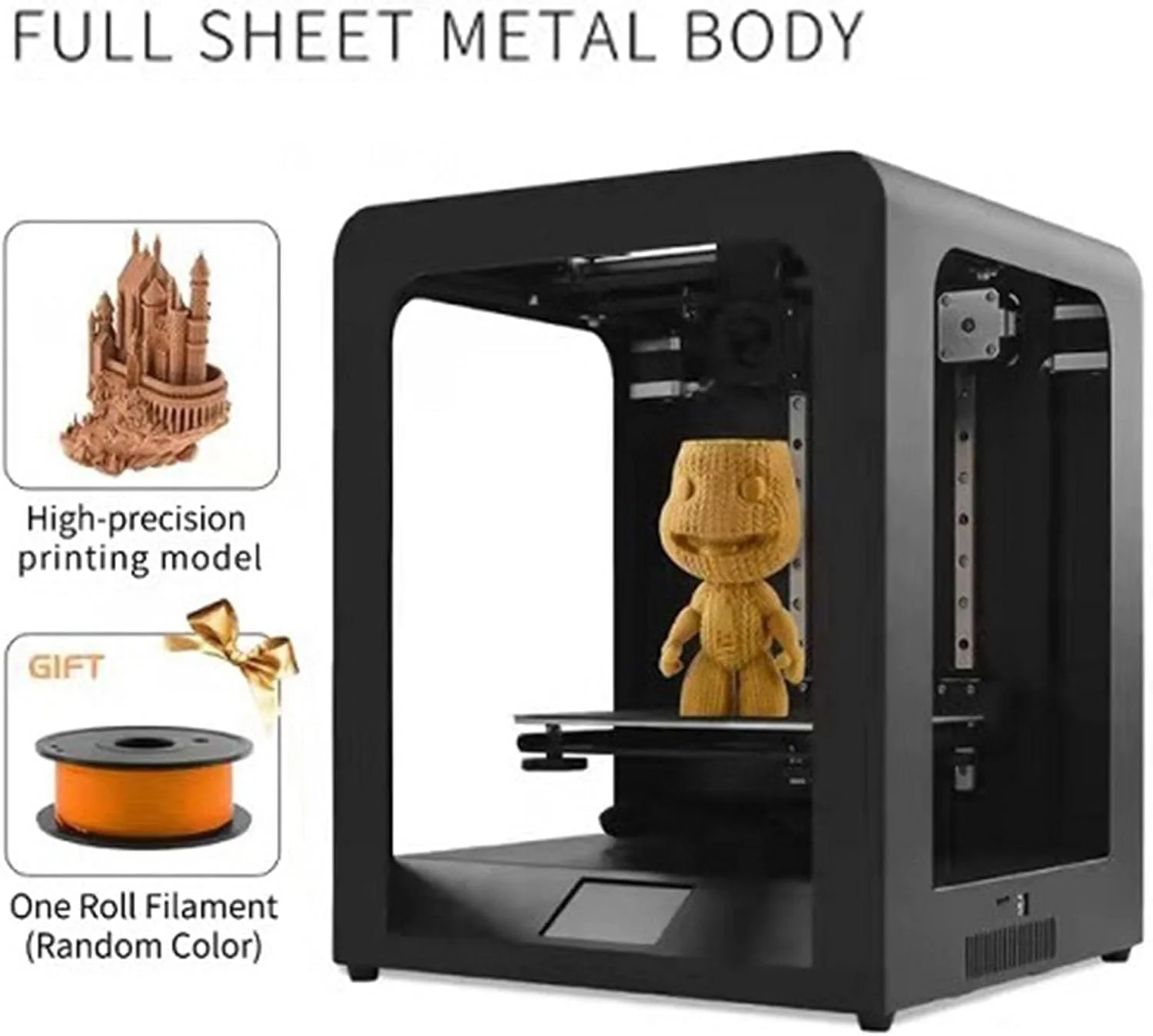 چاپگر سه بعدی تراز خودکار کامل، سرعت بالا 300 میلی‌متر بر ثانیه، سیستم چاپگرهای سه بعدی FDM محصور، با صفحه لمسی 3.5 اینچی، حجم چاپ 220×200×200 میلی‌متر