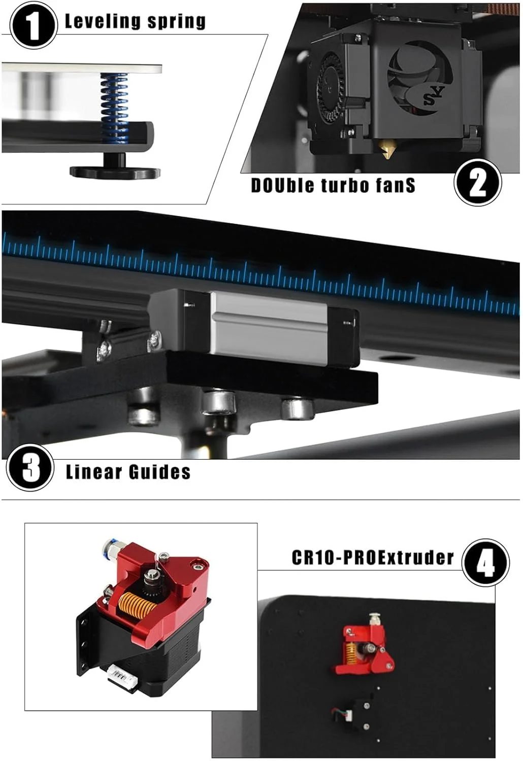 چاپگر سه بعدی تراز خودکار کامل، سرعت بالا 300 میلی‌متر بر ثانیه، سیستم چاپگرهای سه بعدی FDM محصور، با صفحه لمسی 3.5 اینچی، حجم چاپ 220×200×200 میلی‌متر
