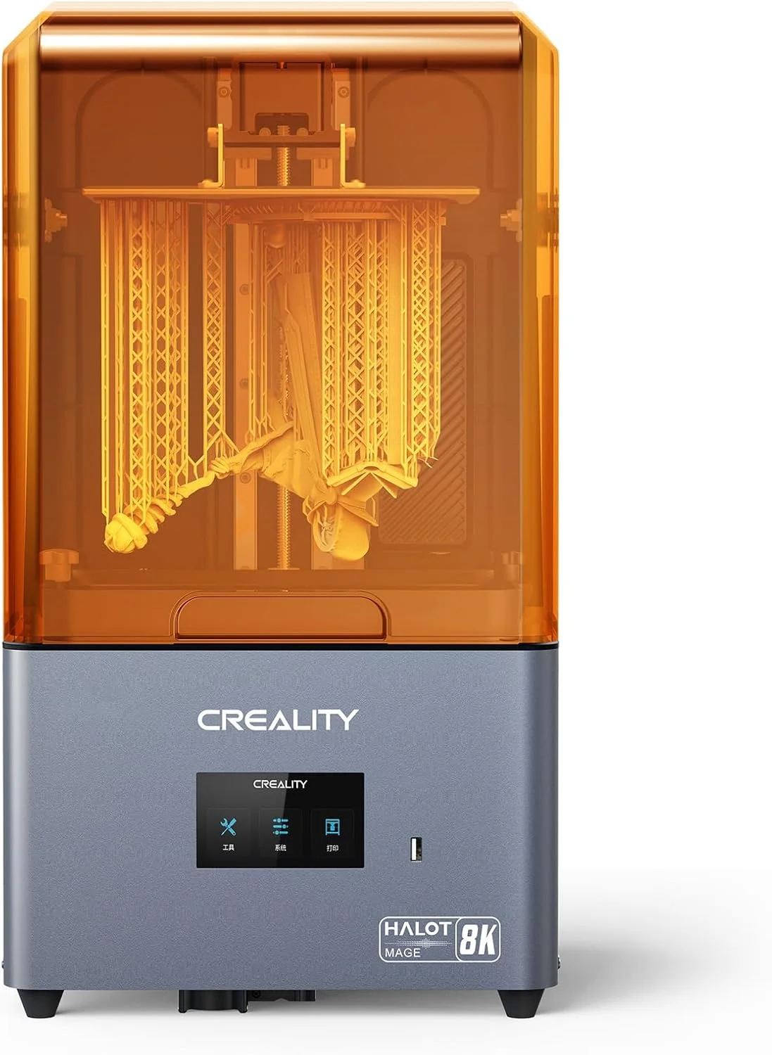 چاپگر سه بعدی OUNA، چاپگر رزینی فوتوکورینگ UV LCD با رزولوشن 8K، صفحه نمایش تک رنگ 10.3 اینچی و صفحه لمسی 4.3 اینچی، نور یکپارچه با دقت بالا، ریل های دوگانه محور Z، حجم چاپ بزرگتر