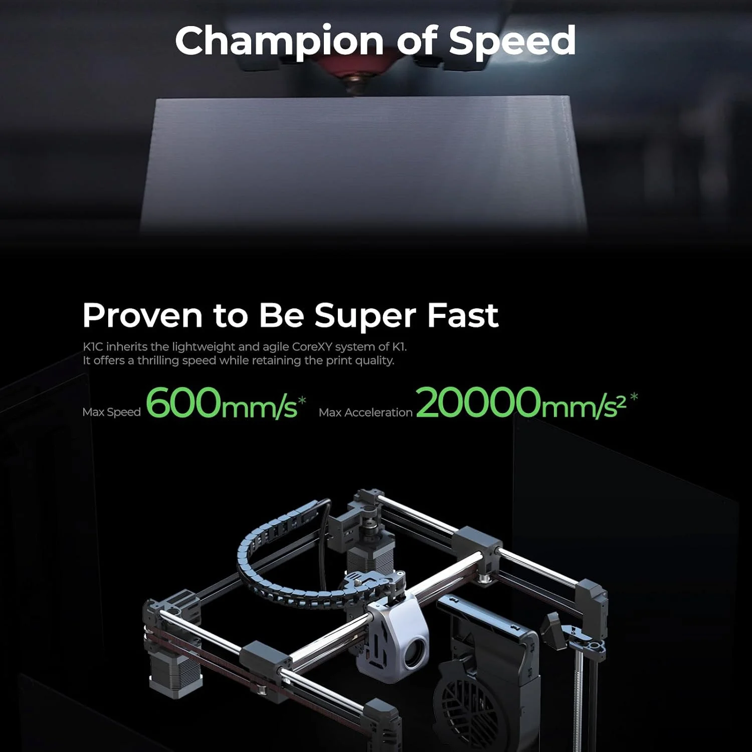 پرینتر سه بعدی OUNA با سرعت بالای 600mm/s، کیت تمام فلزی Hot End، اکسترودر مستقیم Sprite، تراز خودکار CoreXY، فریم مکعبی پایدار، پشتیبانی از فیلامنت 1.75mm فیبر کربن