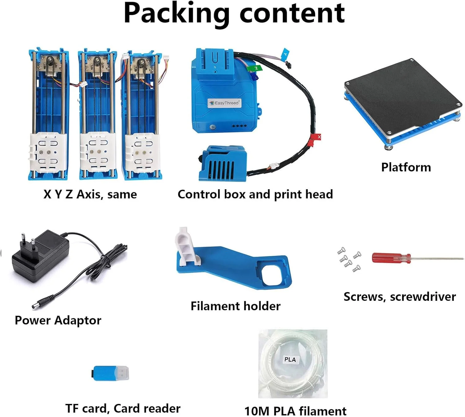 دستگاه چاپ سه بعدی OUNA، دستگاه چاپ رومیزی کوچک برای کودکان، ابعاد چاپ 100x100x100 میلی متر، صفحه جداشدنی، چاپ با یک کلید، همراه با کارت TF و نمونه فیلامنت PLA برای مبتدیان، آموزش خانگی