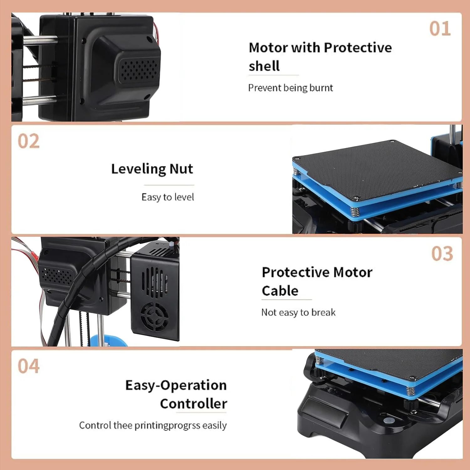 پرینتر سه بعدی کوچک، دستگاه چاپ سه بعدی قابل حمل با گرمایش سریع برای آموزش، مناسب برای ویندوز و سیستم عامل ایکس با نرم افزار برش Easyware و CURA (دوشاخه بریتانیایی)