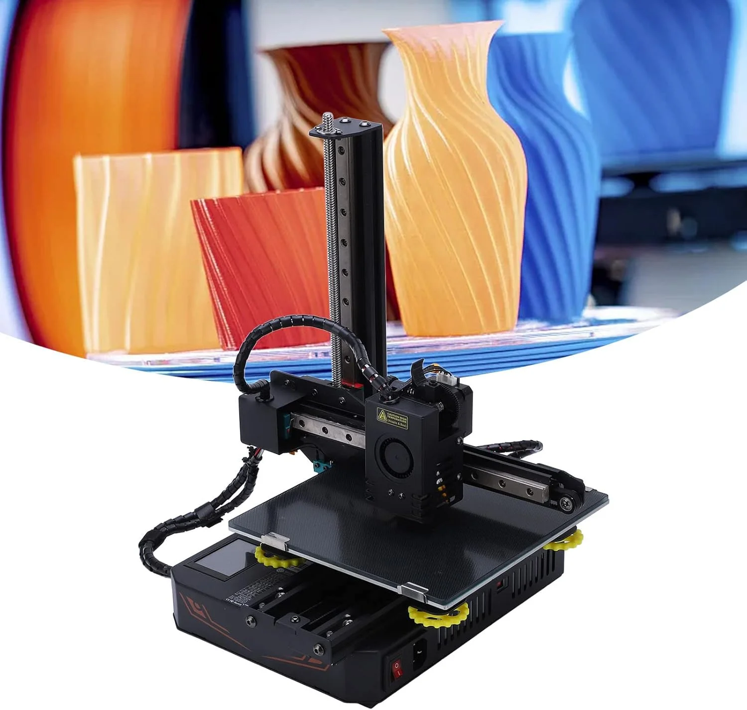 دستگاه پرینتر سه بعدی، مجموعه پرینتر سه بعدی با محورهای XZ، چاپ برد کوتاه، دارای صفحه لمسی رنگی 2.4 اینچی و مادربرد سایلنت، کیت پرینتر سه بعدی DIY برای بزرگسالان، کودکان، مبتدیان (دوشاخه UK)