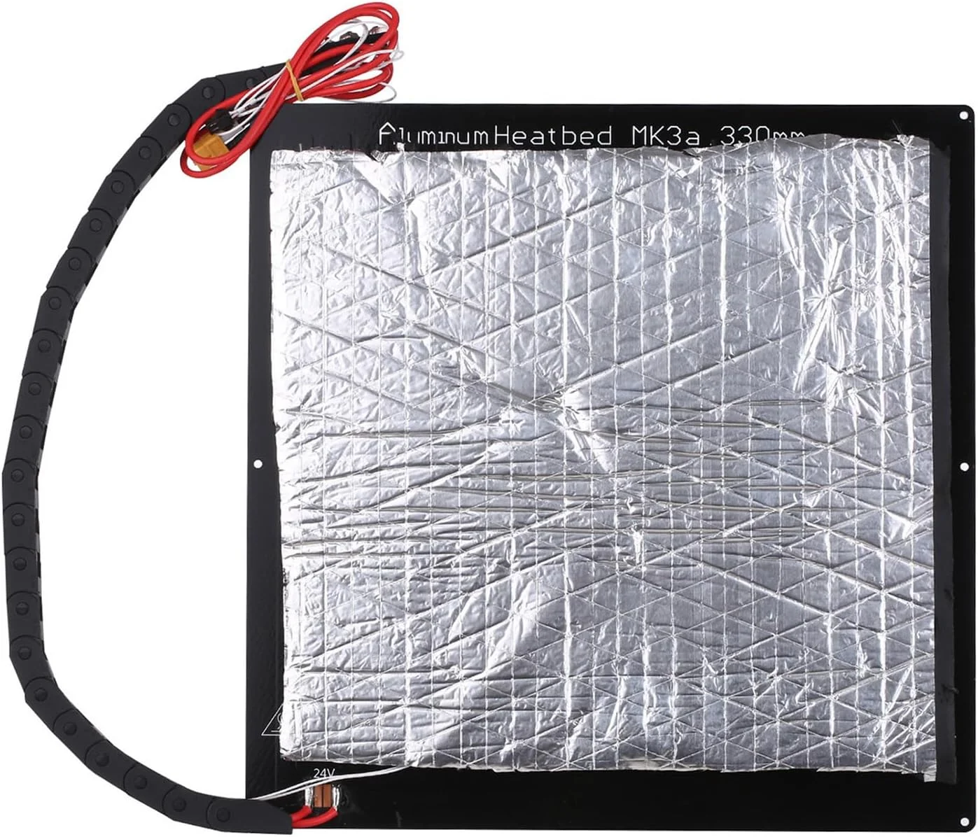 صفحه آلومینیومی بستر گرم شونده پرینتر سه بعدی MK3 24V به همراه سیم و عایق پنبه ای سازگار با X5SA X5SAPRO