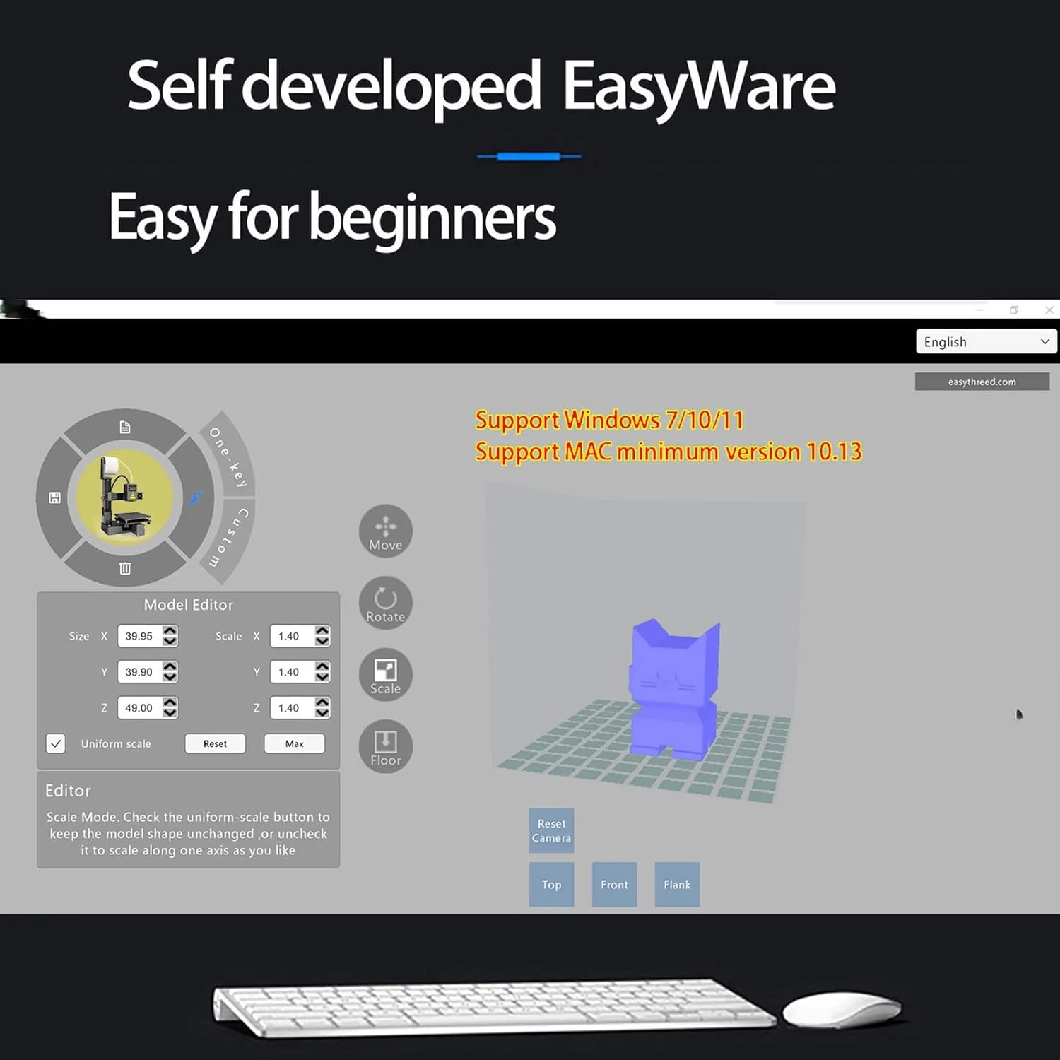 پرینتر سه بعدی، پرینتر کوچک با دقت بالا برای مبتدیان، دستگاه چاپ سه بعدی با اندازه چاپ 100 X 100 X 100 میلی متر برای آموزش (دوشاخه UK)