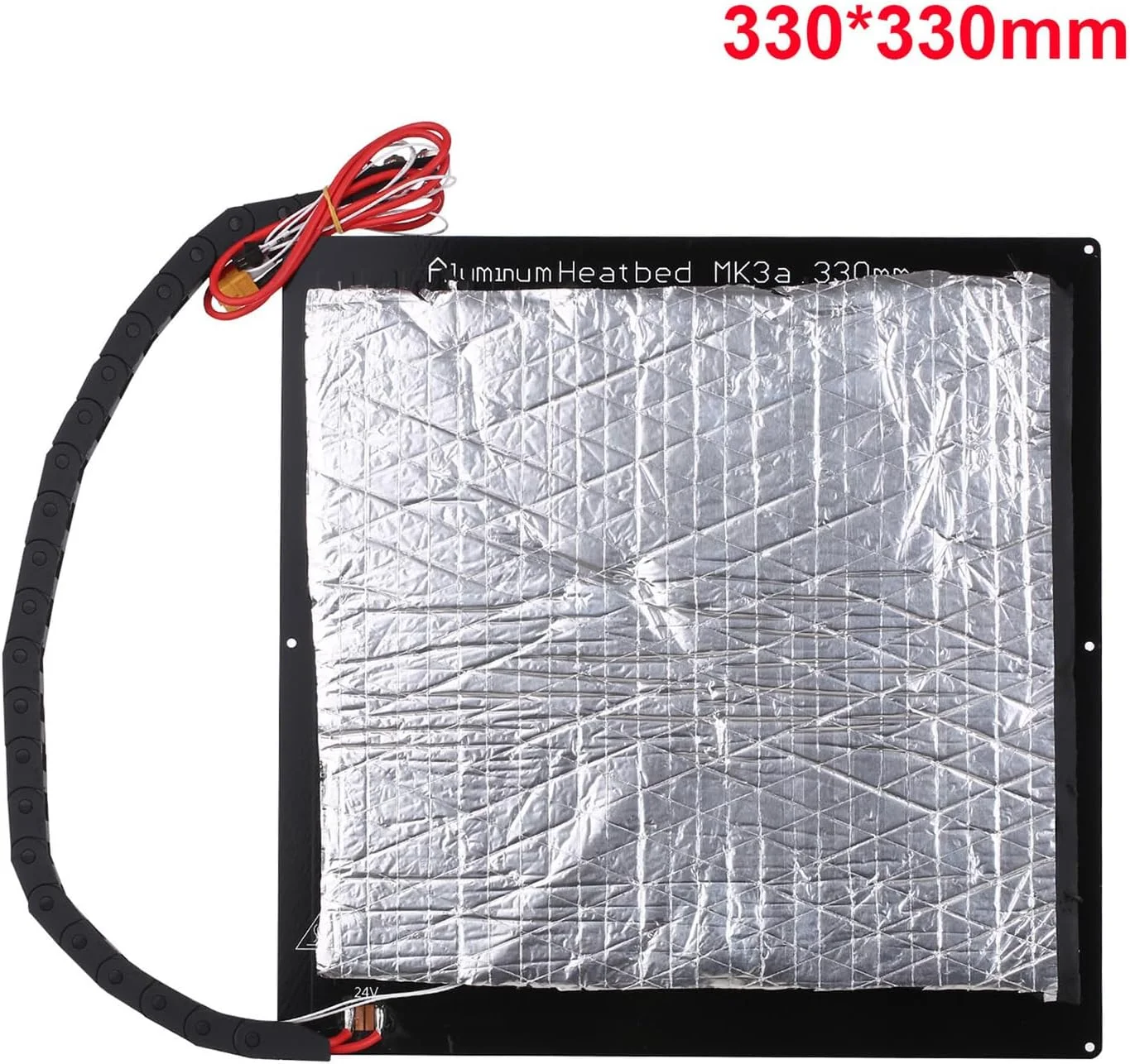 صفحه آلومینیومی بستر گرم شونده پرینتر سه بعدی MK3 24V به همراه سیم و عایق پنبه ای سازگار با X5SA X5SAPRO