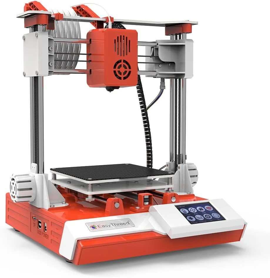 دستگاه چاپ سه بعدی K6 FDM رومیزی با ابعاد چاپ 150x150x150 میلی‌متر، پلتفرم جداشدنی با صفحه لمسی 2.4 اینچی، قابلیت چاپ با کارت TF و اتصال USB برای مبتدیان