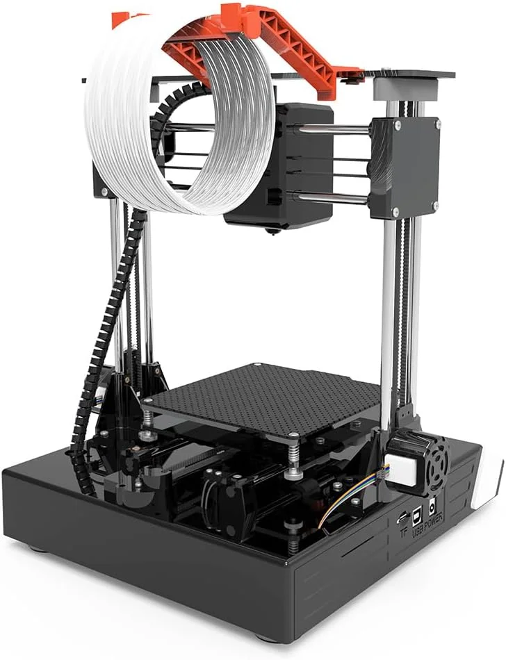 دستگاه چاپ سه بعدی K6 FDM، ابعاد چاپ 150x150x150 میلی‌متر، پلتفرم جداشدنی با صفحه لمسی 2.4 اینچی، چاپ با کارت TF و اتصال USB، مناسب برای مبتدیان
