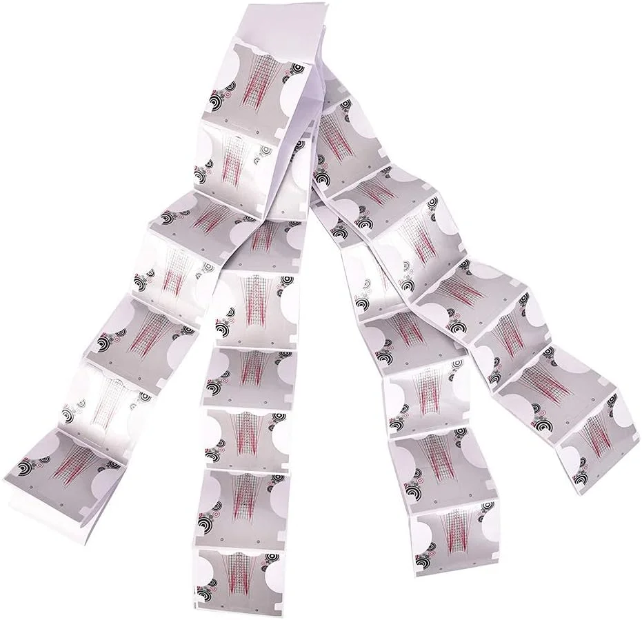 100 عدد فرم ناخن اکریلیک UV ژل تیپ، ابزار طراحی و کاشت ناخن، برچسب ناخن