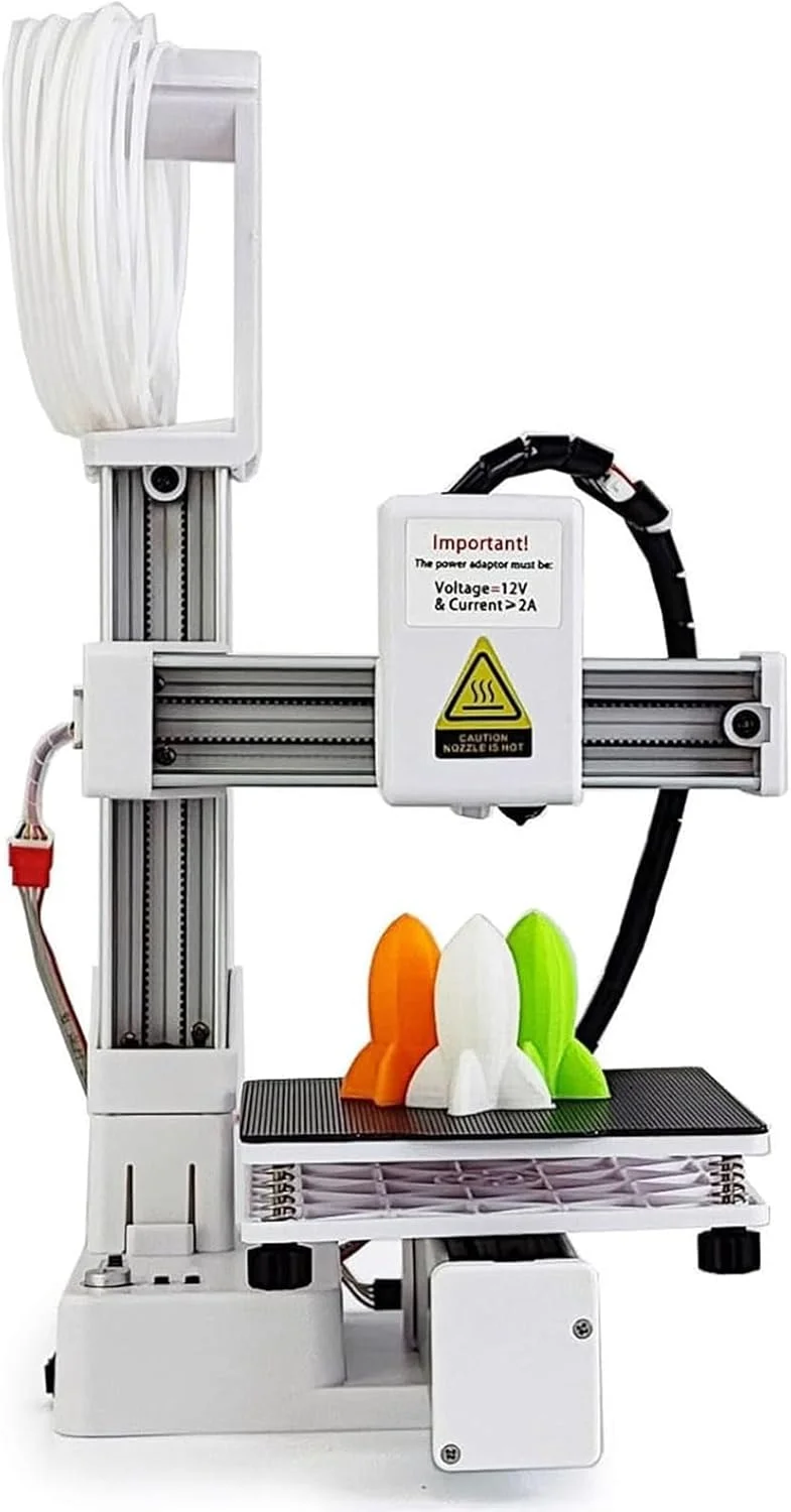 پرینتر سه بعدی سطح ورودی، دستگاه چاپ سه بعدی مینی با دقت بالا و گرمایش سریع، همراه با نرم افزار برش خودکار، پرینتر آموزشی مناسب برای کودکان و مبتدیان (سفید)
