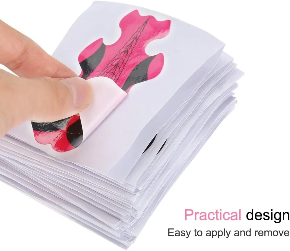 سیستم فرم ناخن برای اکستنشن ناخن با ژل یو وی و اکریلیک، برچسب راهنمای سینی کاغذی، لوازم جانبی طراحی ناخن، 100 عدد سیستم فرم ناخن برای اکستنشن ناخن با ژل یو وی و اکریلیک، برچسب راهنمای سینی کاغذی، لوازم جانبی طراحی ناخن، 100 عدد